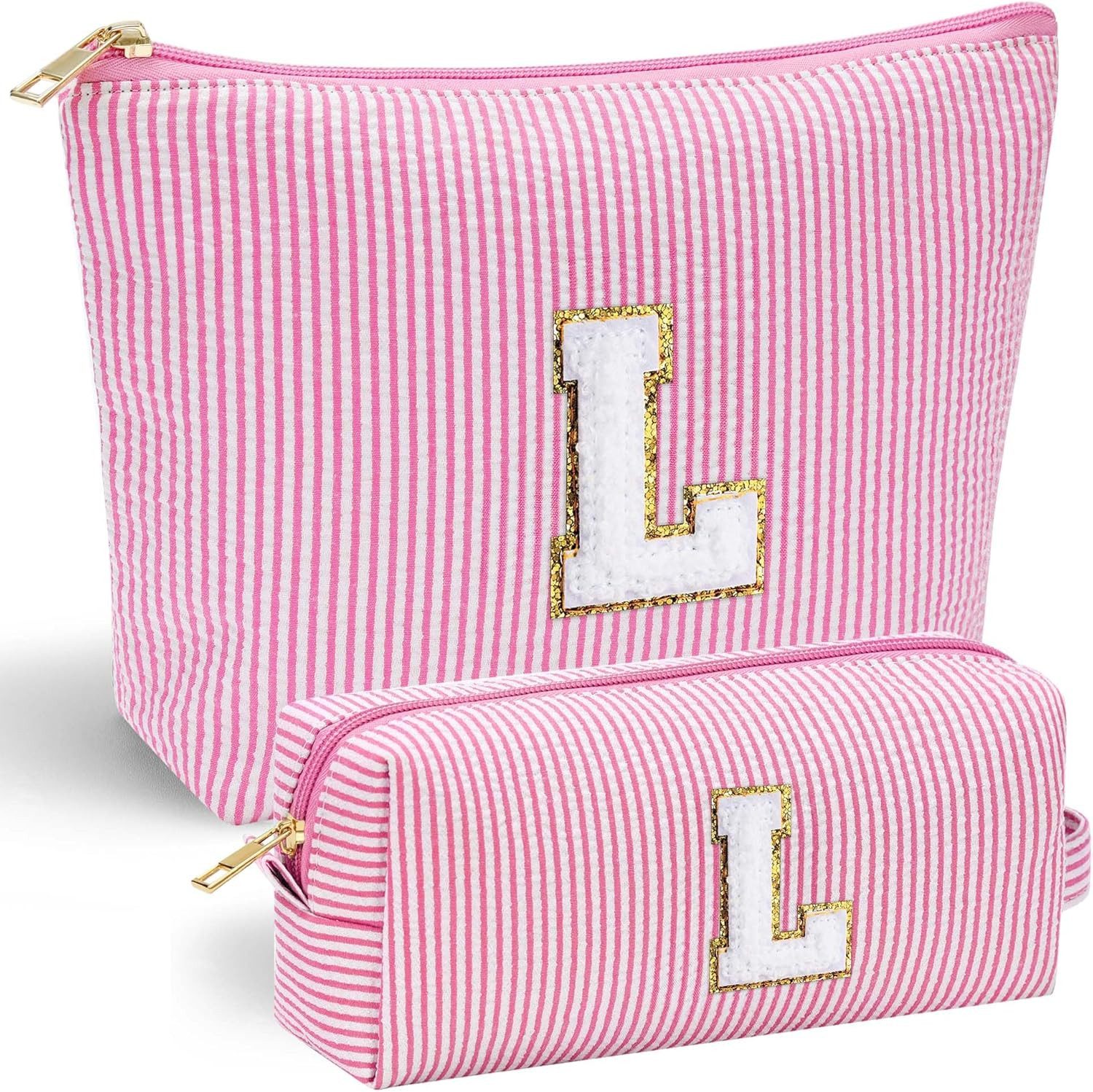 CLTYQ Kosmetiktasche Groß Kosmetiktasche Set Kosmetiktaschen mit Buchstaben, Damen Mädchen Geburtstagsgeschenk für Frauen