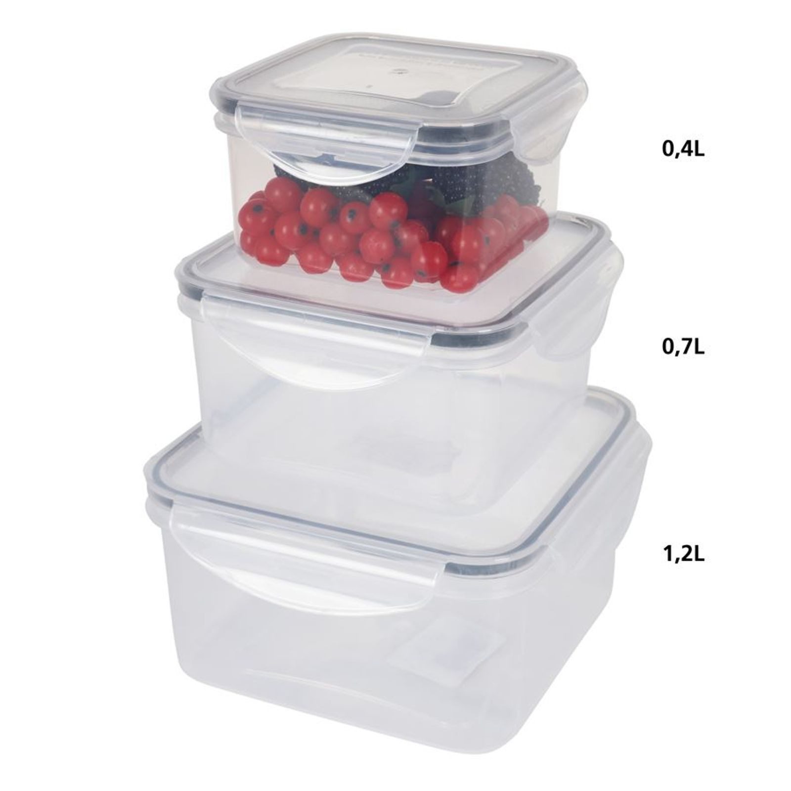 PLAST1 Frischhaltedose Frischhaltedose 0,7 L Klick Aufbewahrungsbox Vorratsbehälter Lebensmit, Kunststoff
