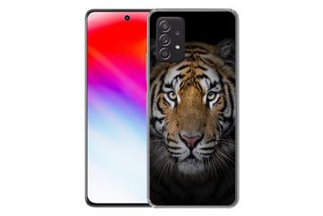 MuchoWow Handyhülle Tiger - Wildtiere - Porträt - Schwarz - Tiere, Phone Case, Handyhülle Samsung Galaxy A53, Silikon, Schutzhülle