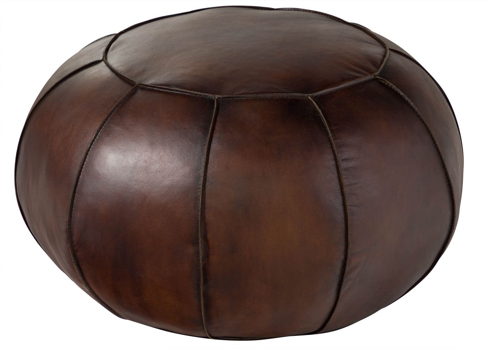 Massivmoebel24 Hocker CHESTERFIELD (Pouf Hocker Echtleder 58x58x38 braun CH günstig online kaufen