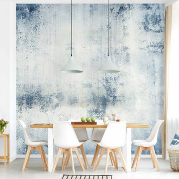 Bilderdepot24 Vliestapete Beton Betonwand Shabby Putz Blau Betonoptik Tapete Industrial Rustikal, Glatt, Matt, (Inklusive Gratis-Kleister oder selbstklebend), Wohnzimmer Schlafzimmer Küche Flur Fototapete Motivtapete Wandtapete