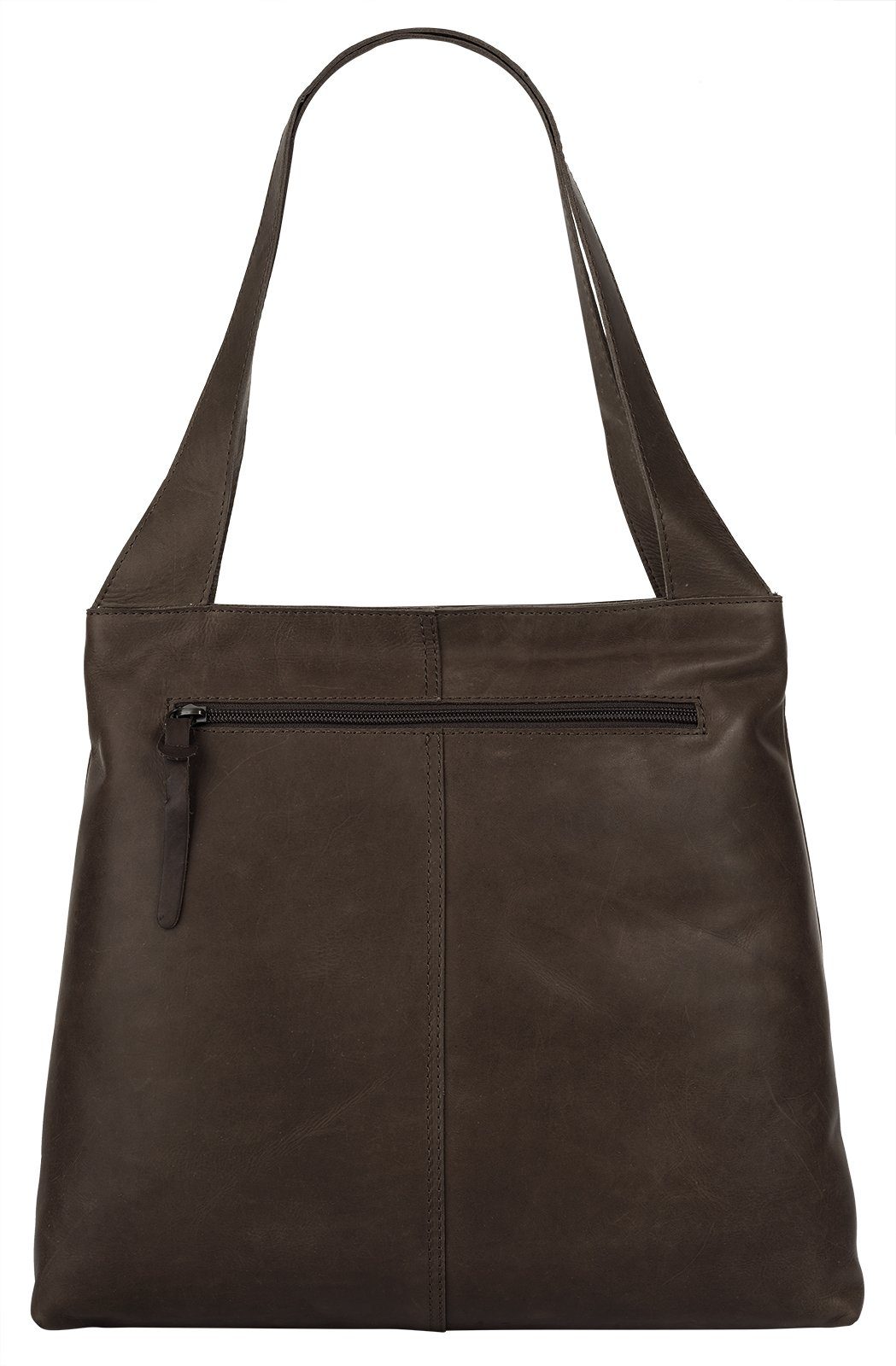 dunkelbraun 1896 Leder Klondike Shopper, echt