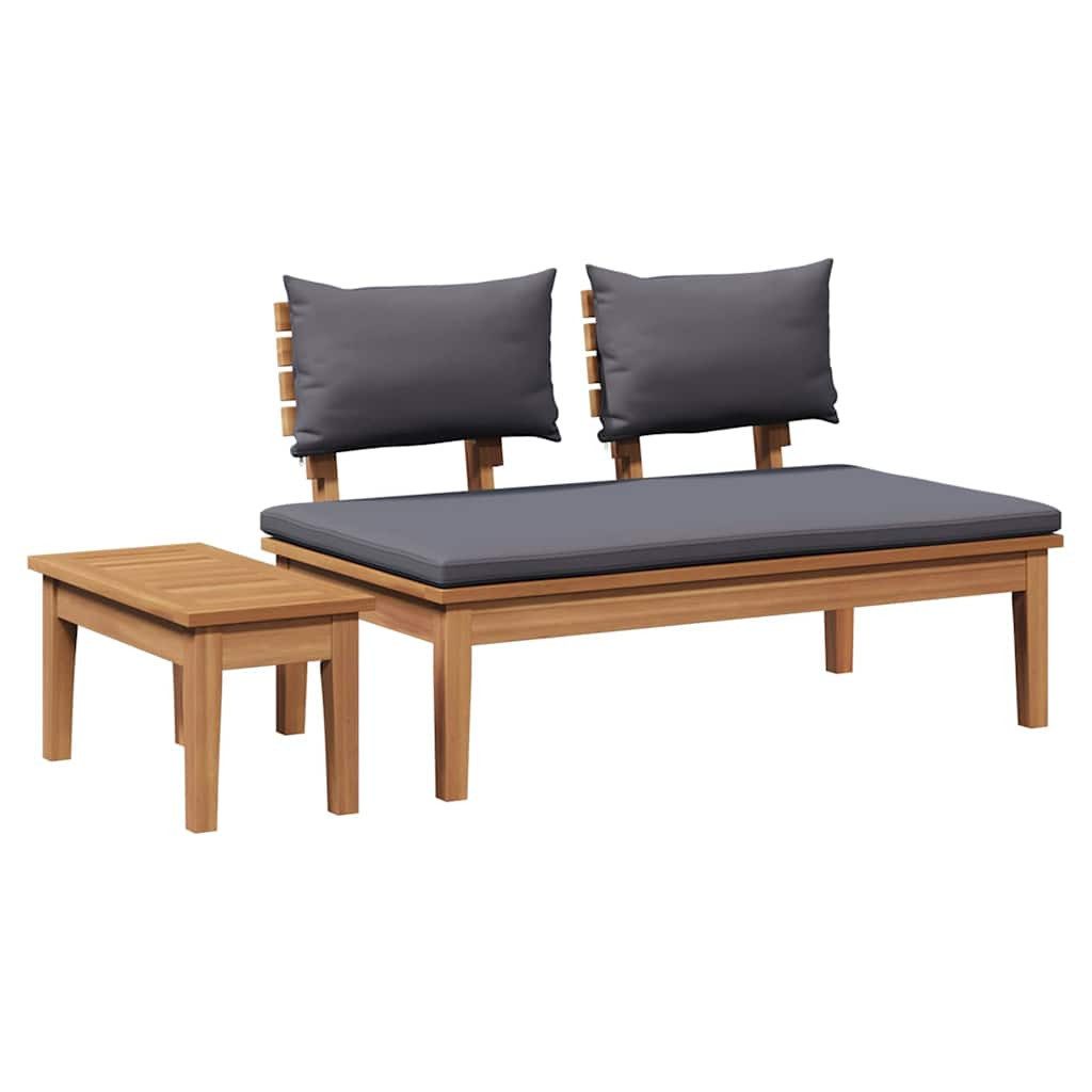 vidaXL Gartenlounge-Set Gartenbank 2 pcs Braun Massivholz, (2-tlg)