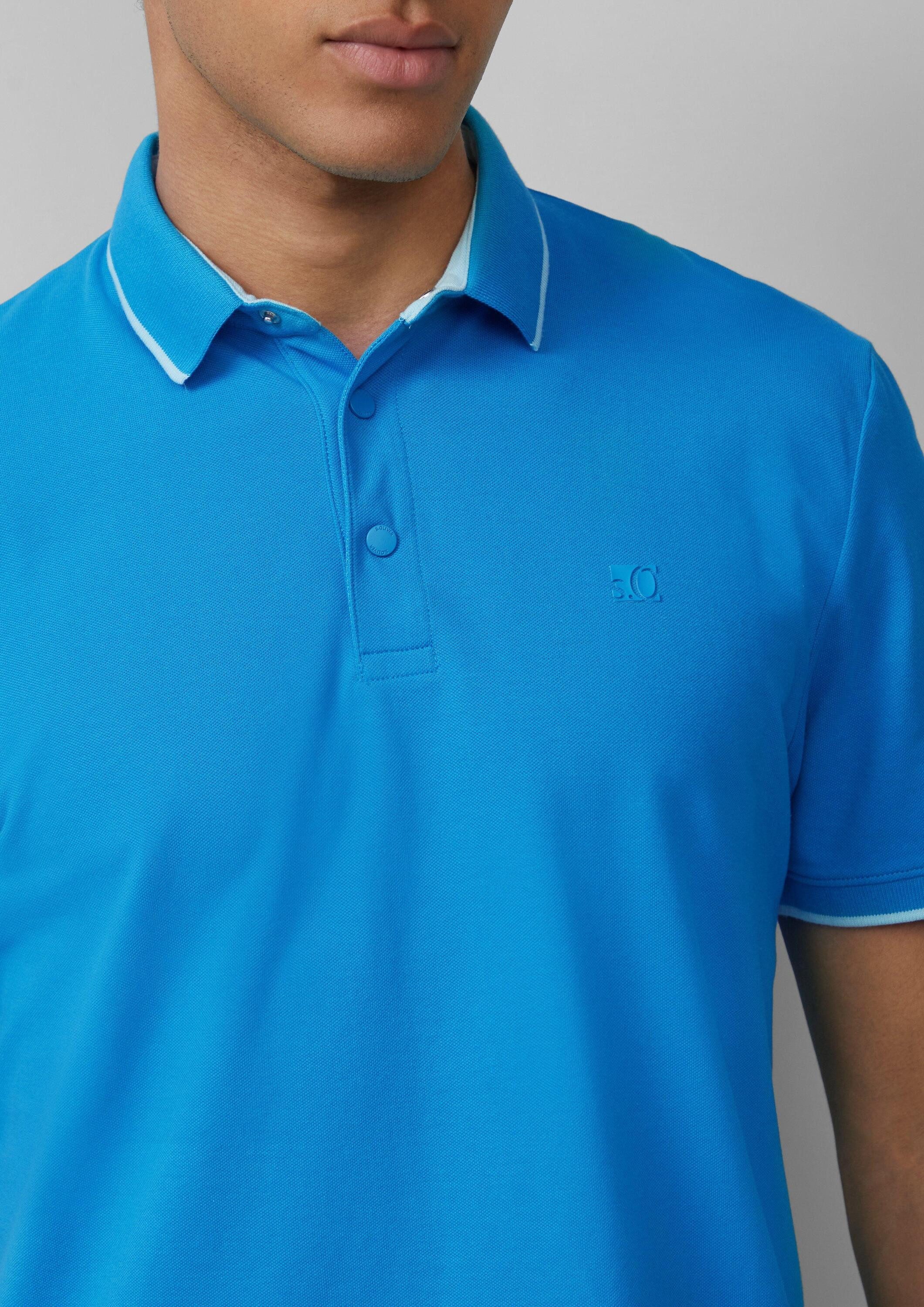 s.Oliver Kurzarmshirt Polo-Shirt Sportives Piqué-Poloshirt mit Kontrast-Details