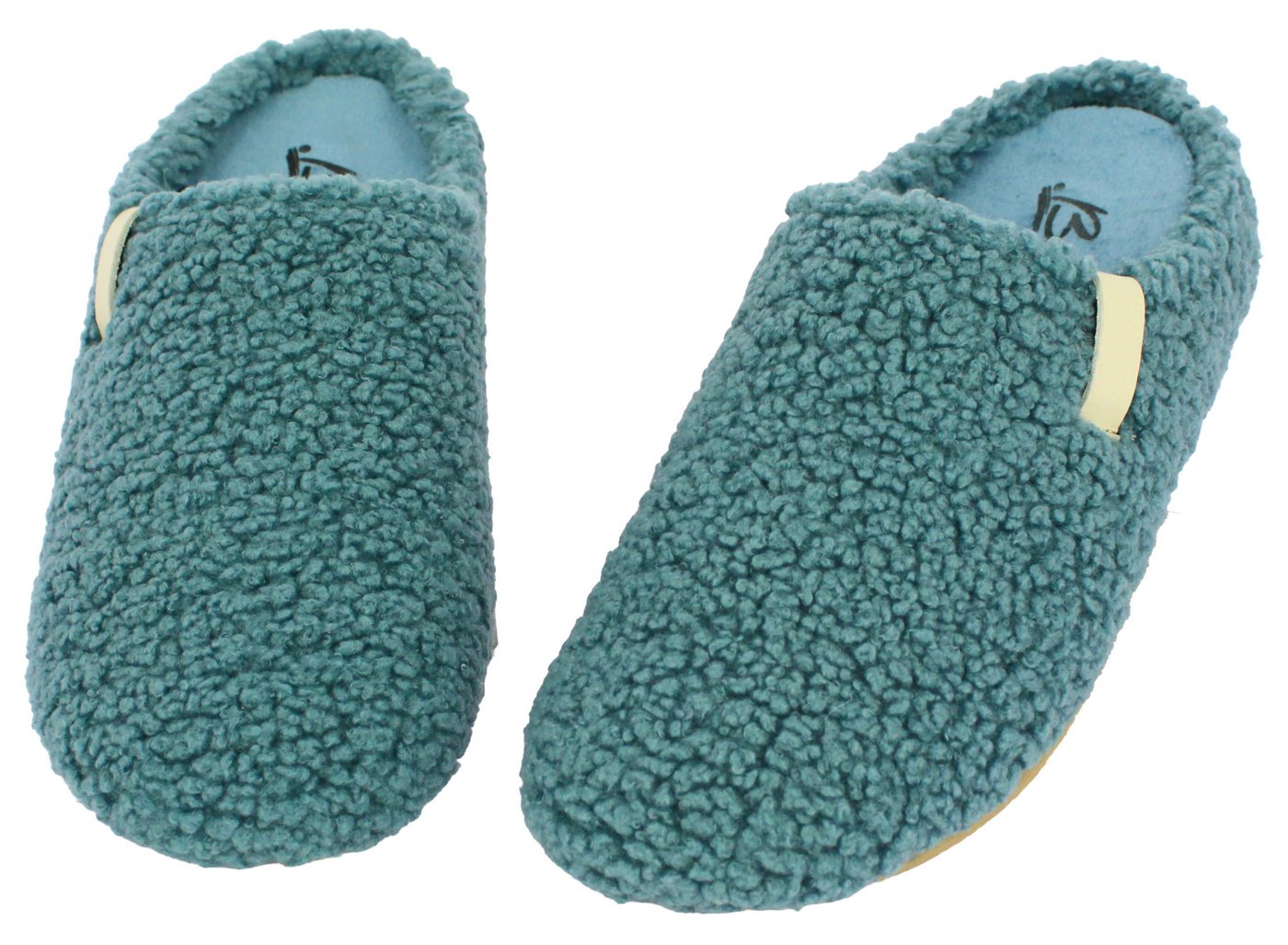 Beck Damen Pantoffel Jule im Teddy-Look Hausschuh zum Schlupfen