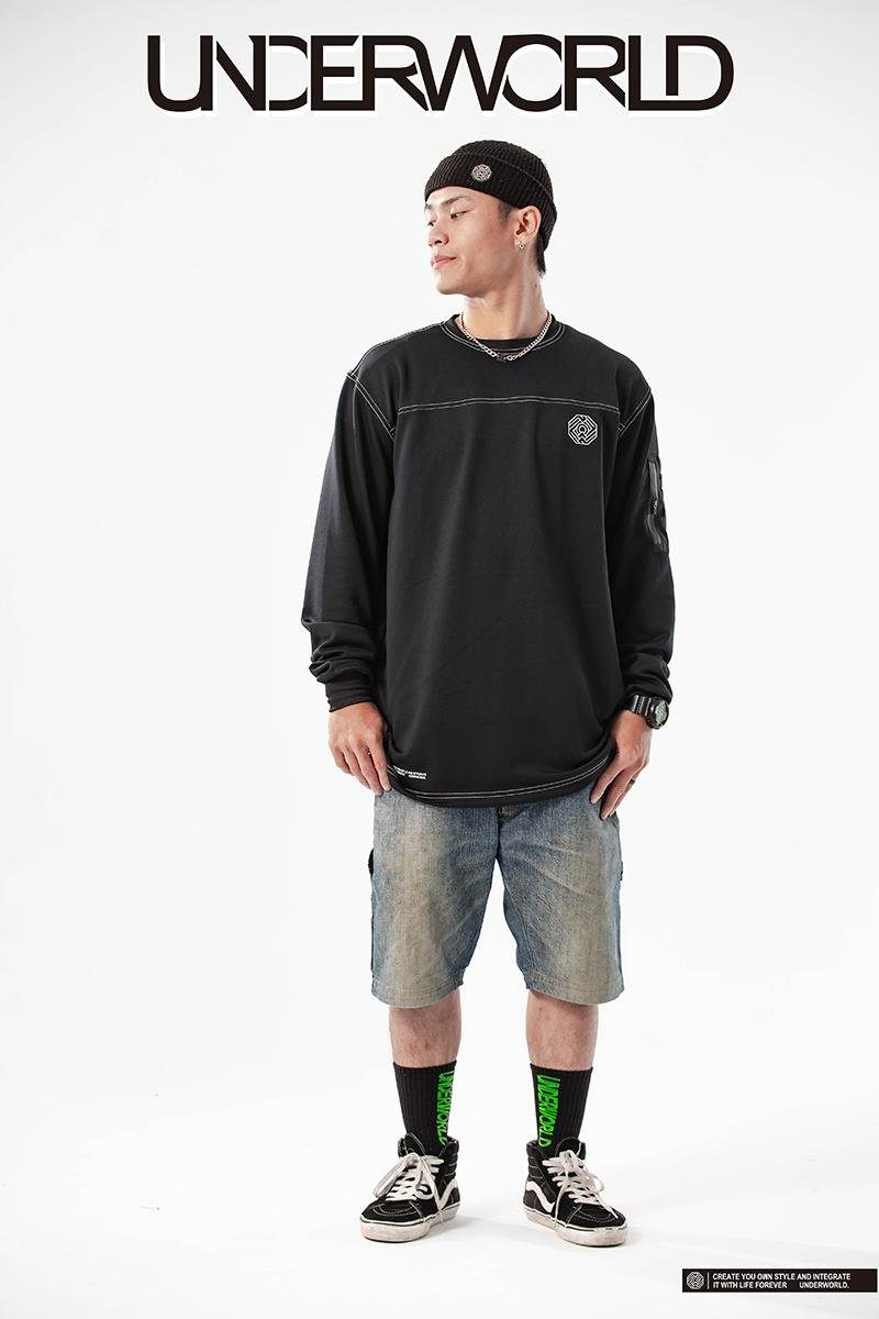 Funktionssweatshirt Schwarz Oktagonal UNDERWORLD UNDERWORLD Streetwear Hip Hop Sweatshirt