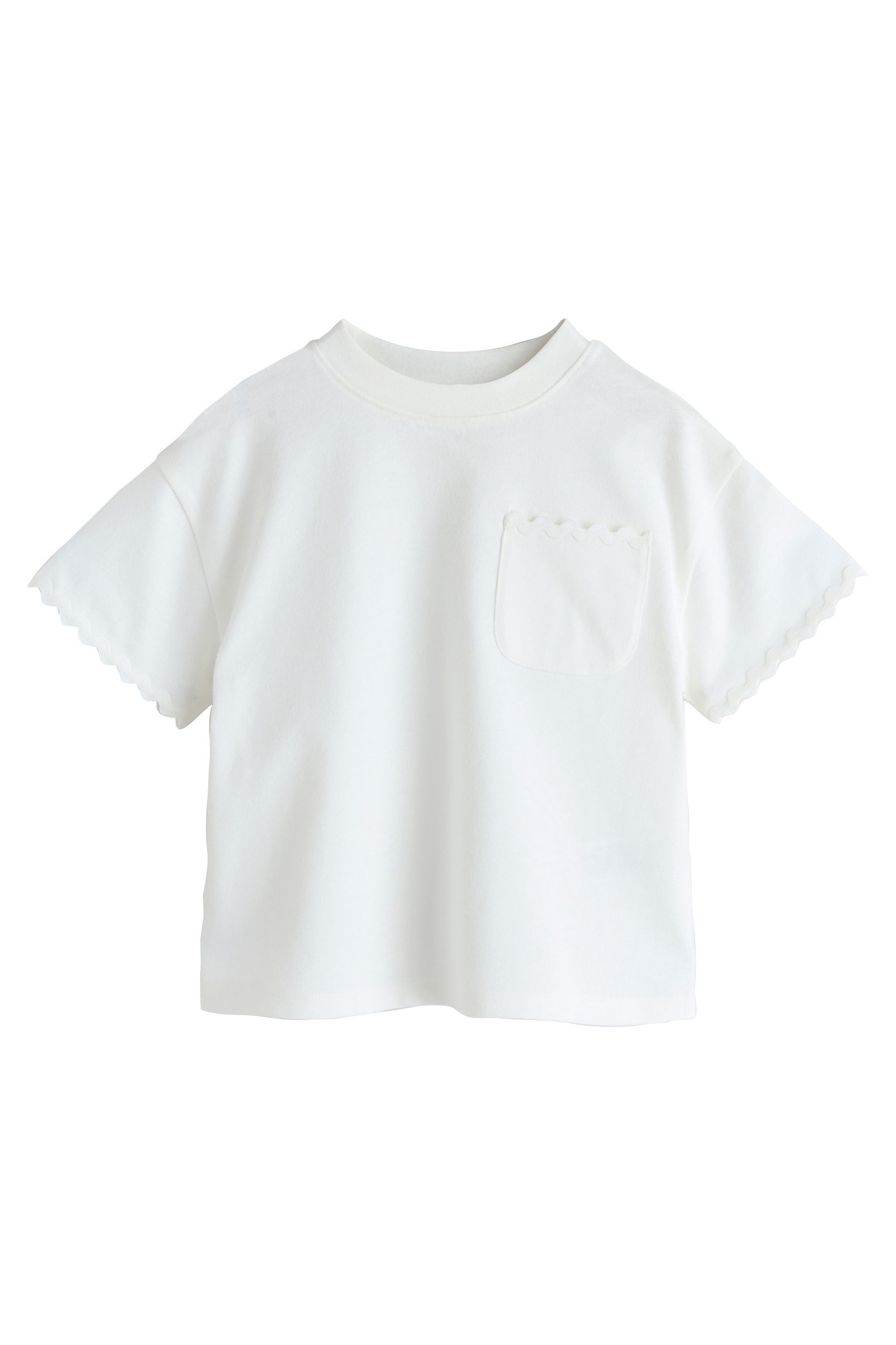 T-Shirt Kurzarm-T-Shirt mit Zackenlitze