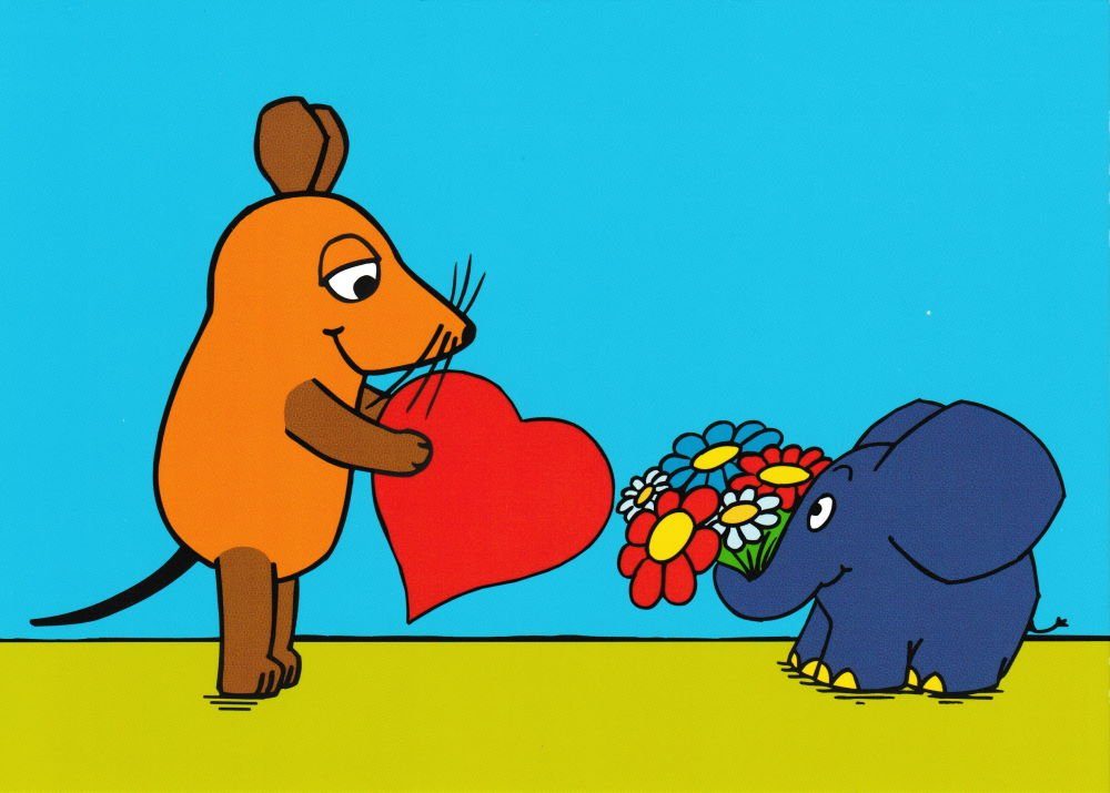 postkarten-universum.de Postkarte Postkarten-Komplett-Set "Sendung mit der Maus"