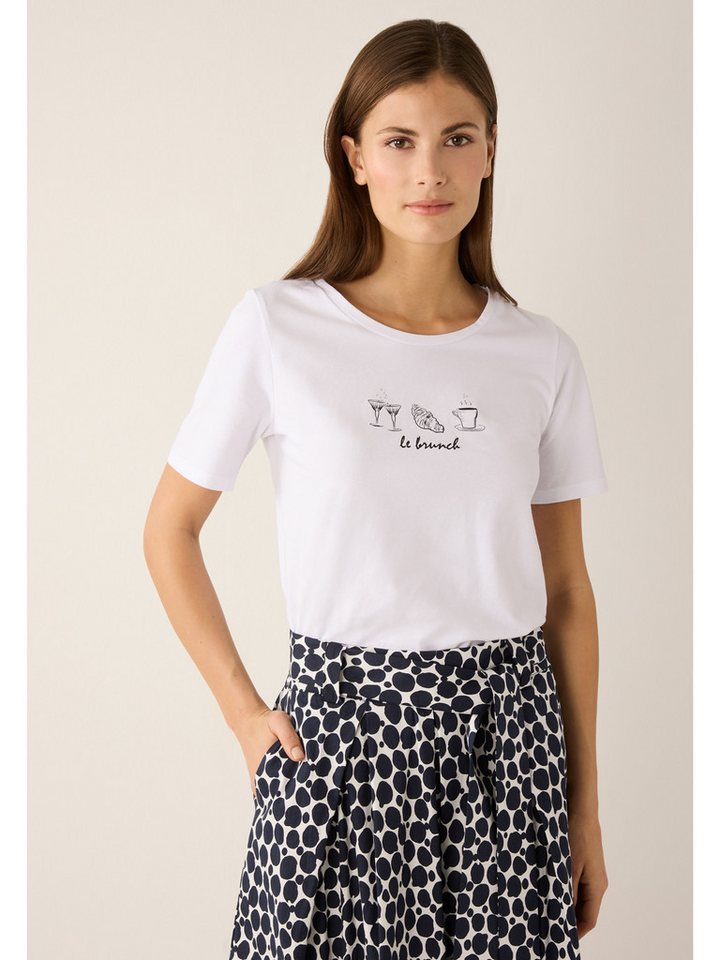 MORE&MORE T-Shirt T-Shirt mit Frontprint und Strasssteinchen