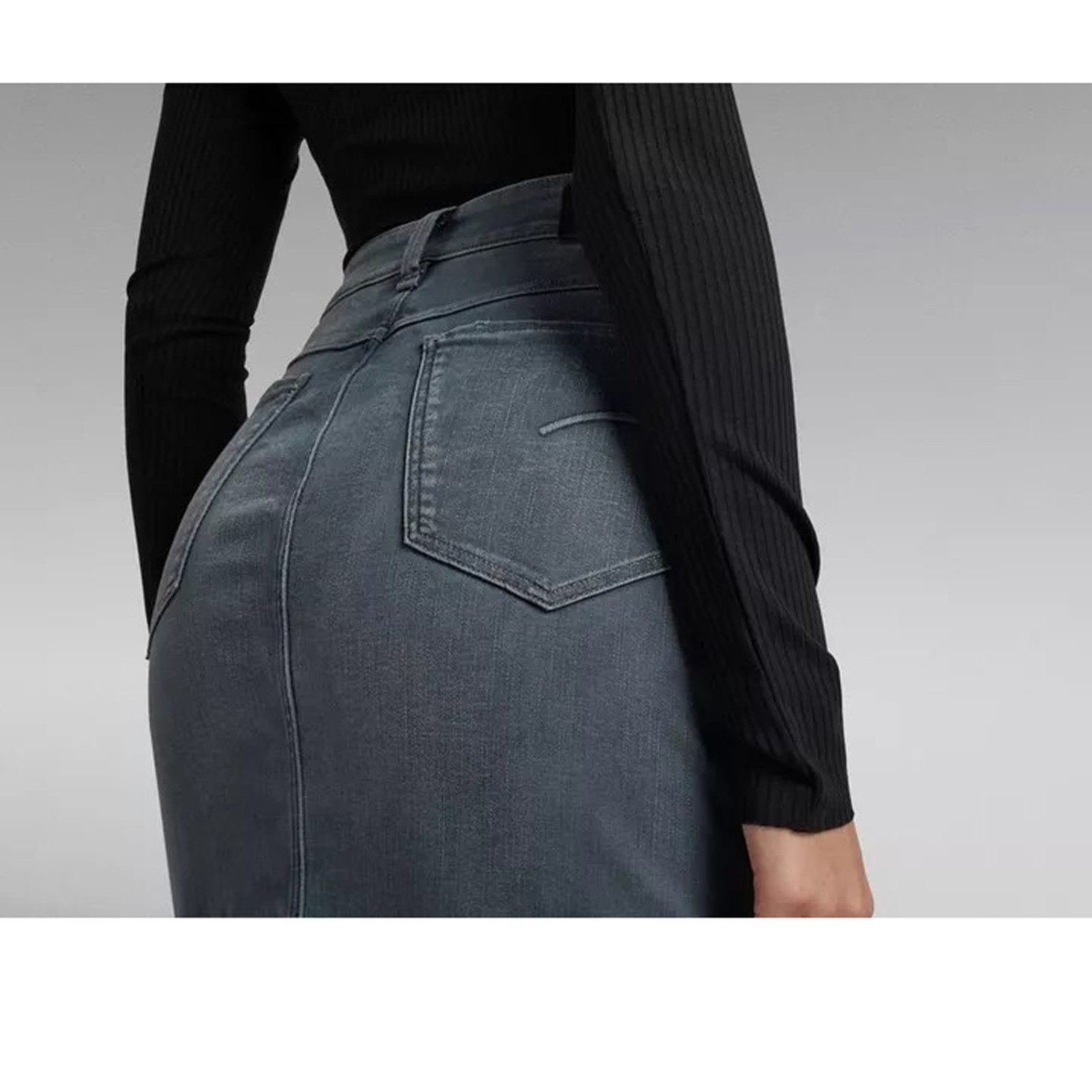 G-STAR Skort Noxer Navy Pencil Button Skirt Elto Novo (1-tlg) Superstretch Rocke Größe 27