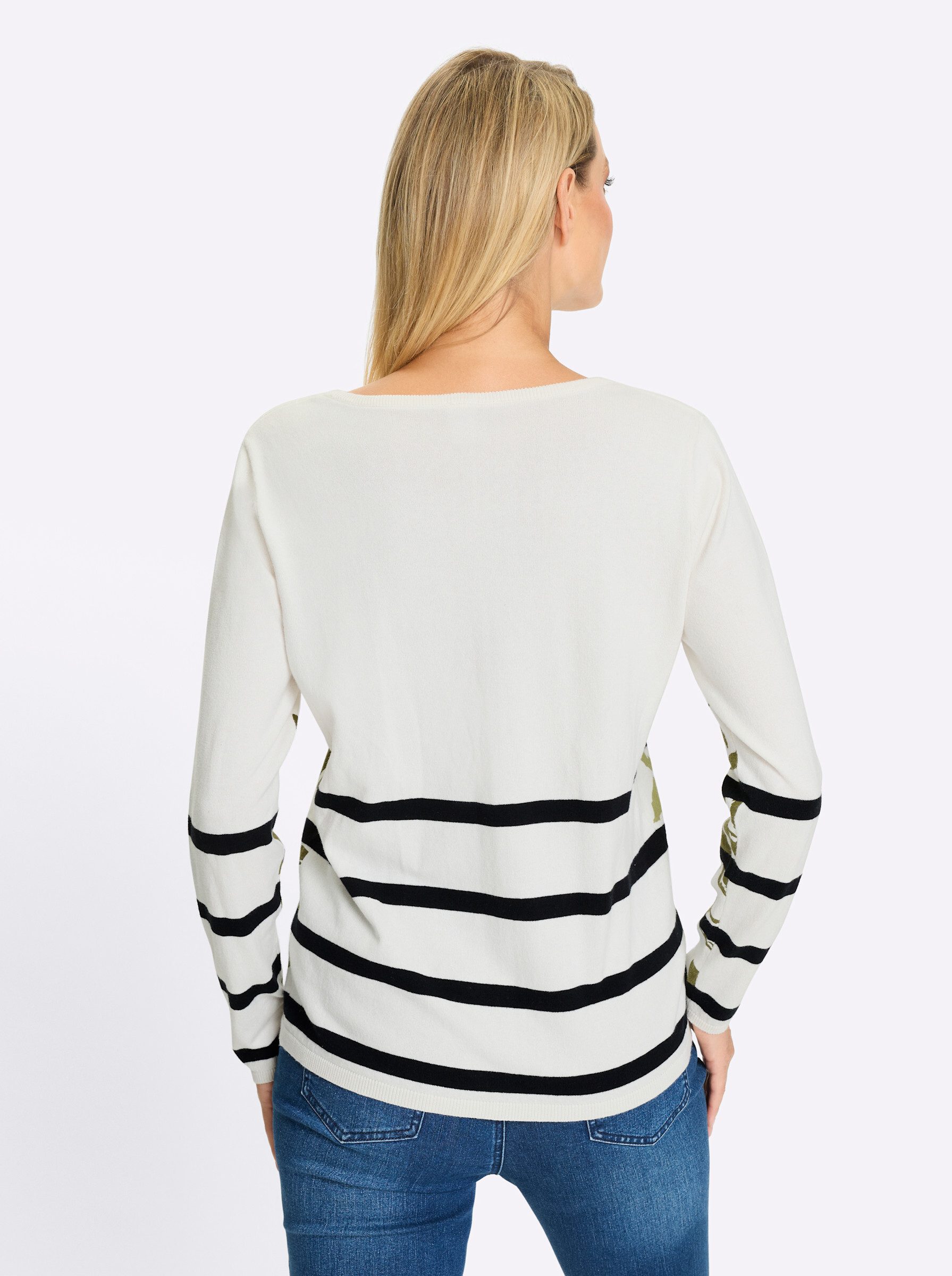 heine Strickpullover Druck-Pullover Langarm Jersey
