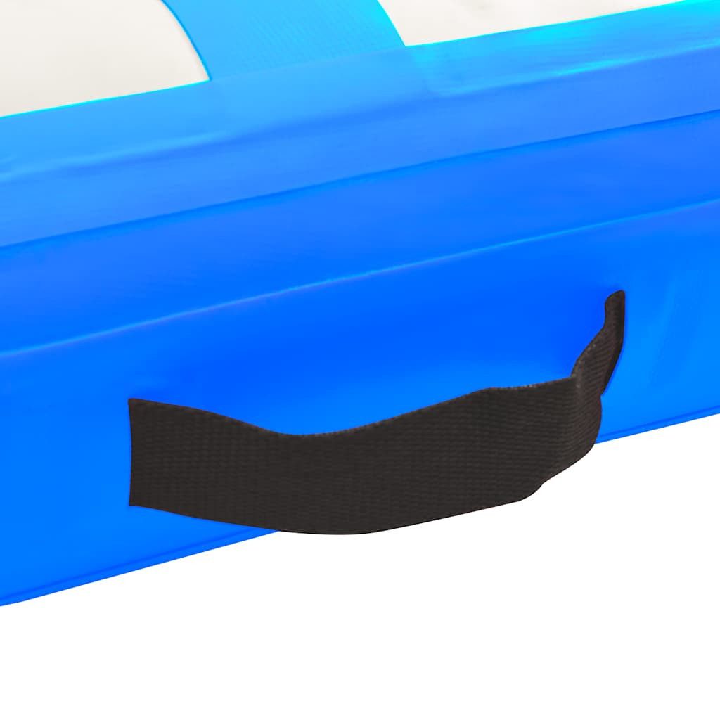 vidaXL Gymnastikmatte Aufblasbare Gymnastikmatte mit Pumpe 600x100x20 cm PVC Blau (1-St)