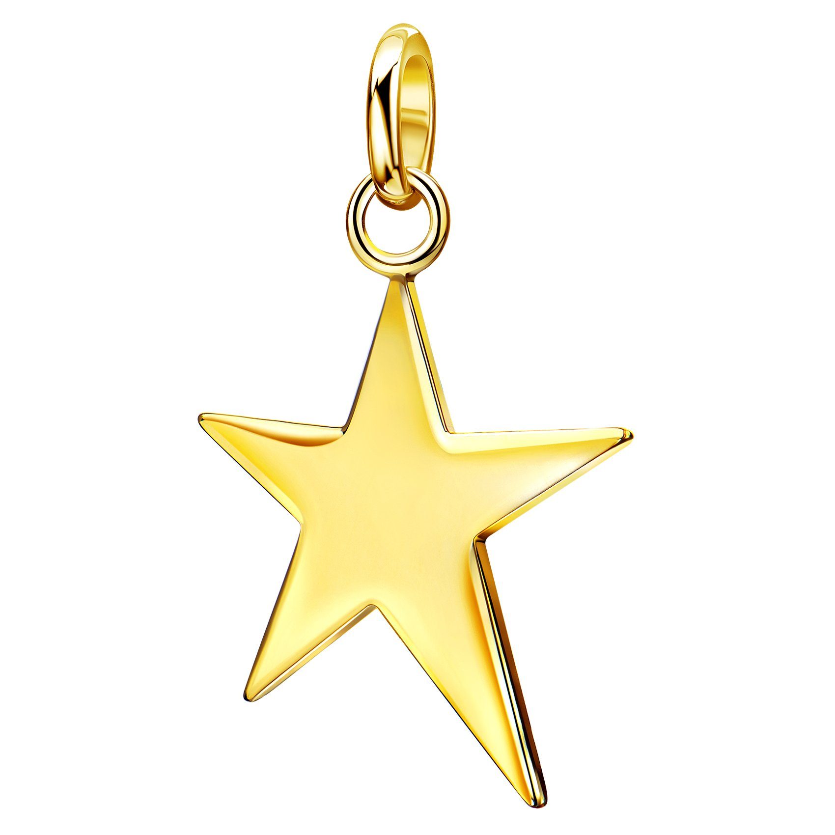 JEVELION Sternanhänger Stern Anhänger 585 Gold (Goldanhänger, für Damen), Goldschmuck - Made in Germany