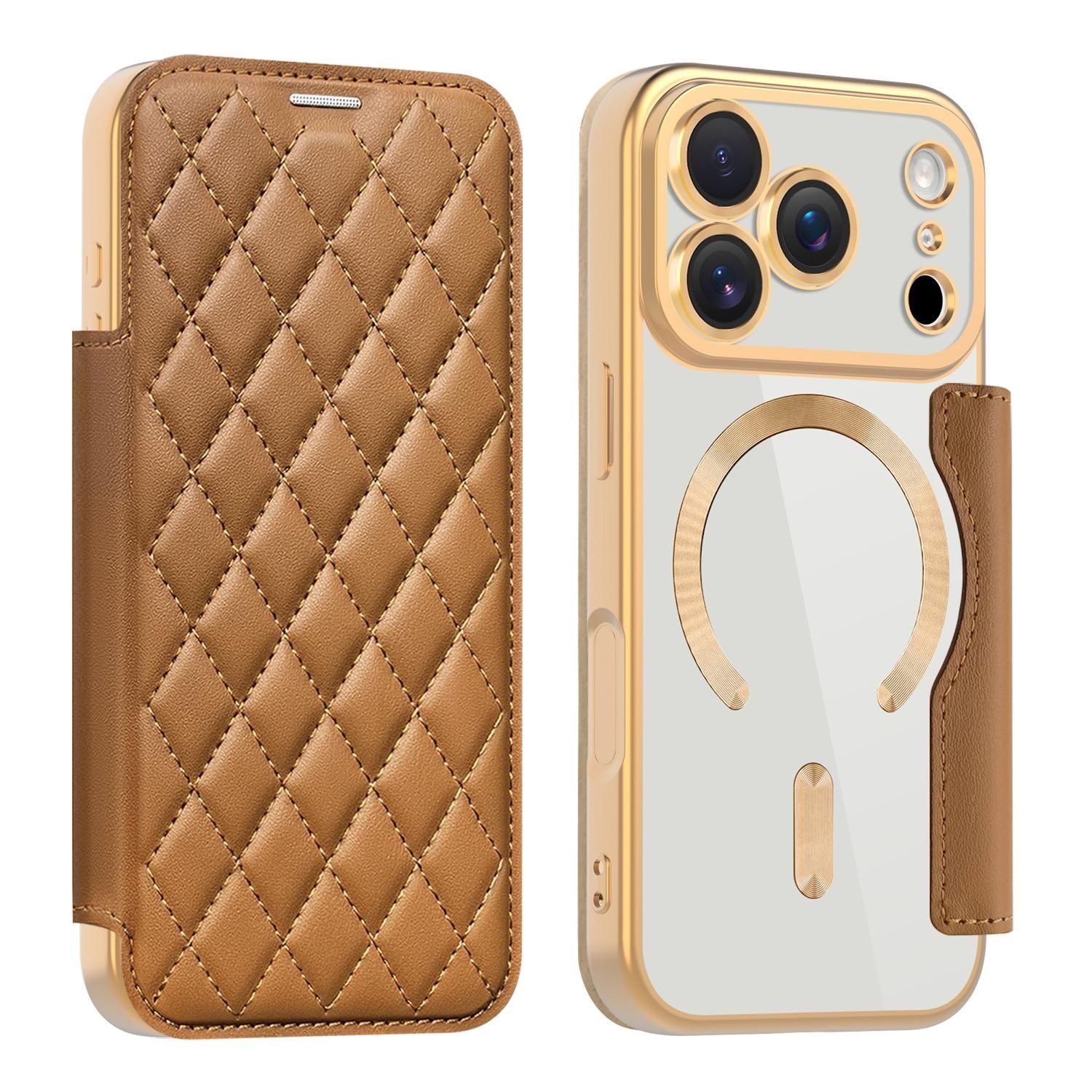 Wigento Handyhülle Für Apple iPhone 17 Pro Crossbody Kunstleder Rhombic ...