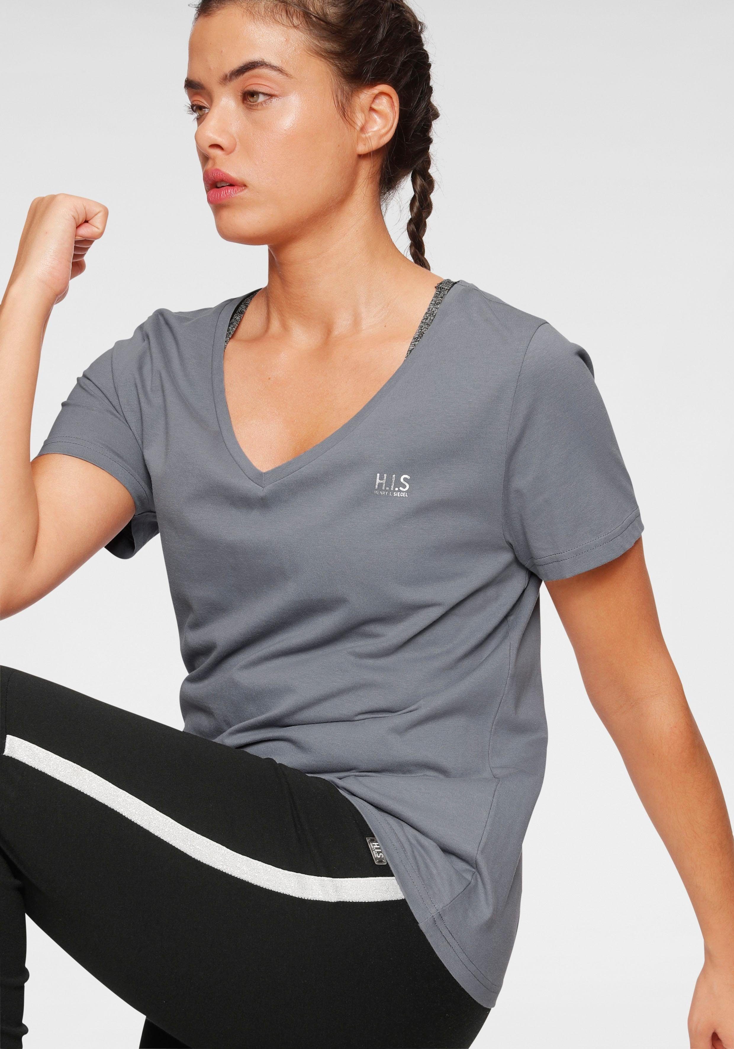 H.I.S T-Shirt Essential-Basics (3er-Pack) figurumspielender Schnitt, aus Baumwolle