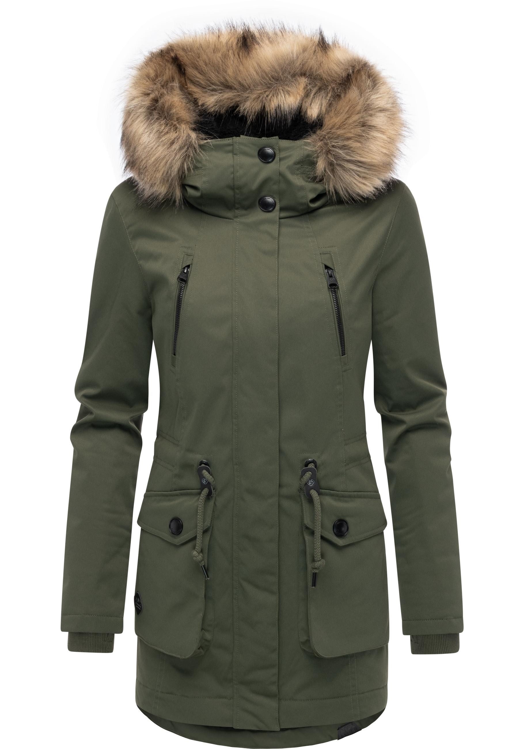 Ragwear Kurzmantel Ellsa B YOUMODO Warmer Damen Winterparka