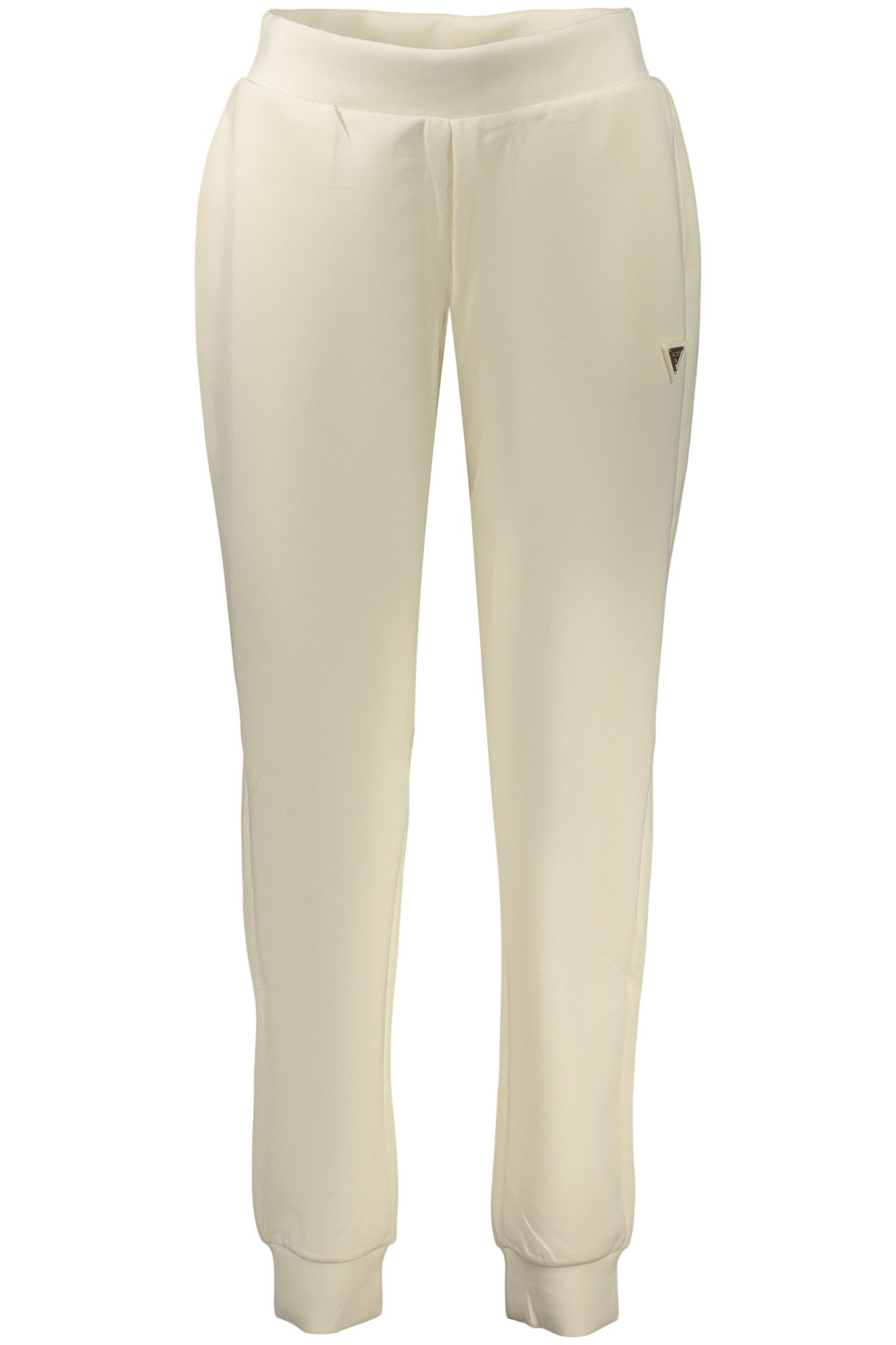 GUESS JEANS 5-Pocket-Hose Weiße Damenjogginghose mit elastischem Bund und Applikation