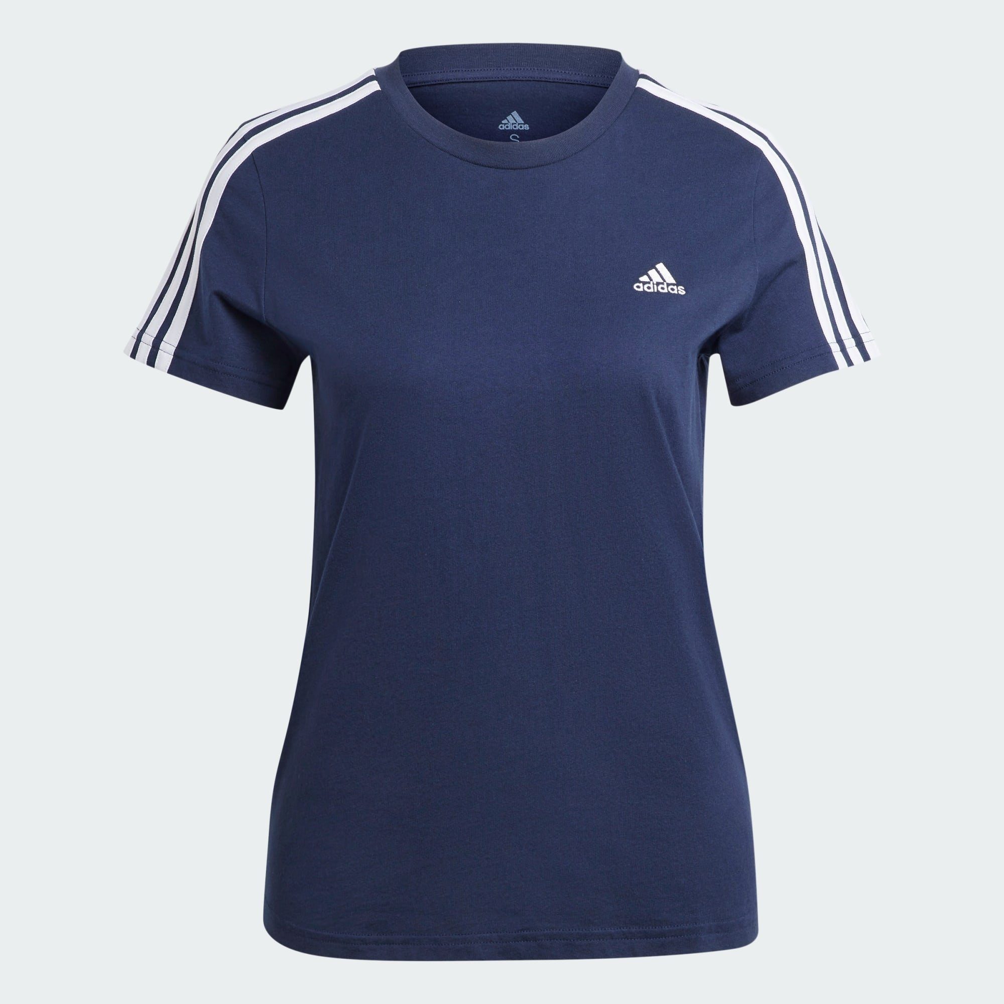 / White adidas 3-STREIFEN SLIM LOUNGEWEAR T-SHIRT Ink T-Shirt Legend Sportswear ESSENTIALS