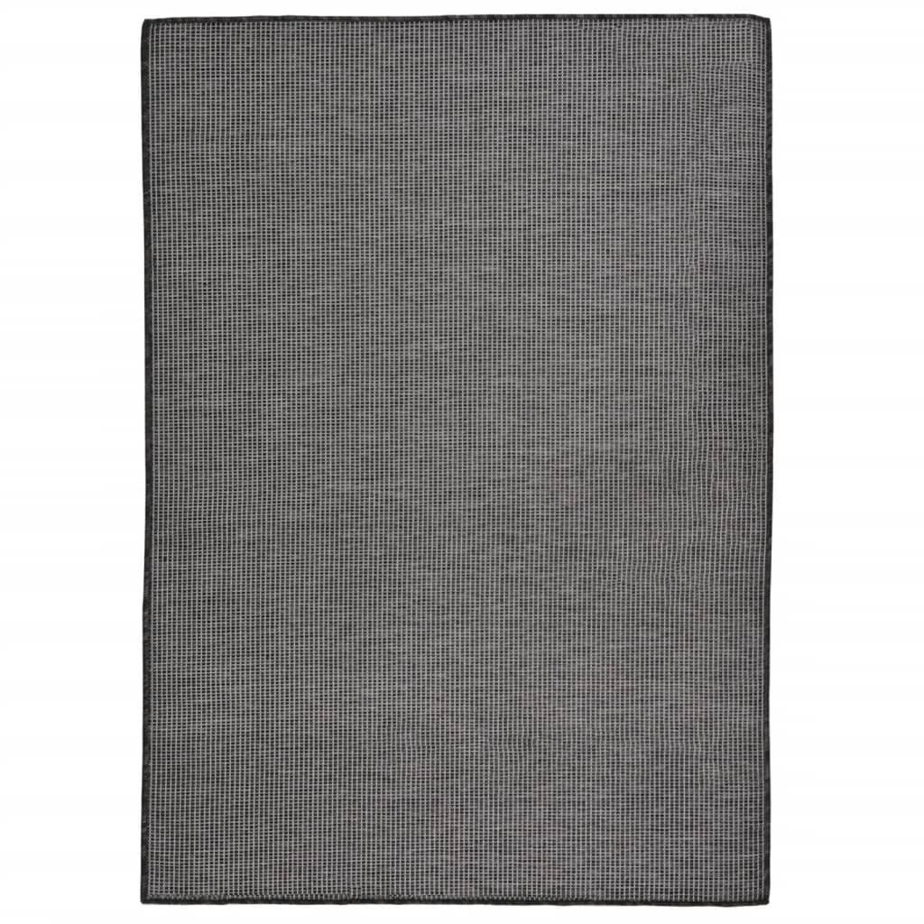 vidaXL Teppich 140 x 200 cm Teppich Außenbereich Flachgewebe 140x200 cm Grau für Terr, Flachgewebe, Höhe: 200 mm