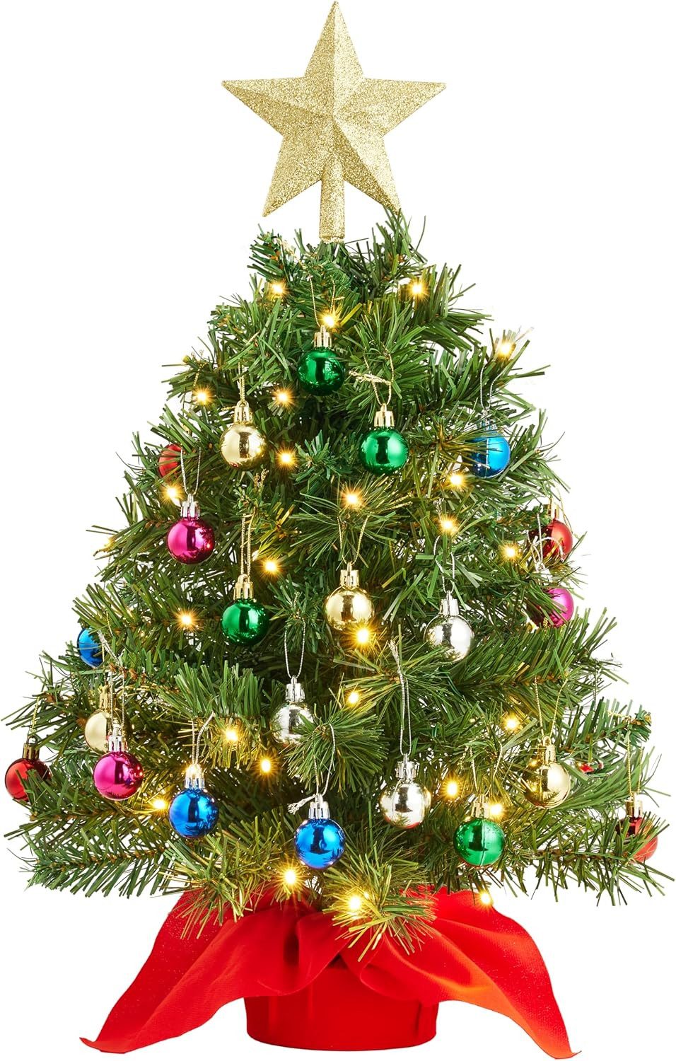Joiedomi Künstlicher Weihnachtsbaum Joiedomi 60 cm / 2 FT Mini-Weihnachtsbaum-Tischset mit klaren