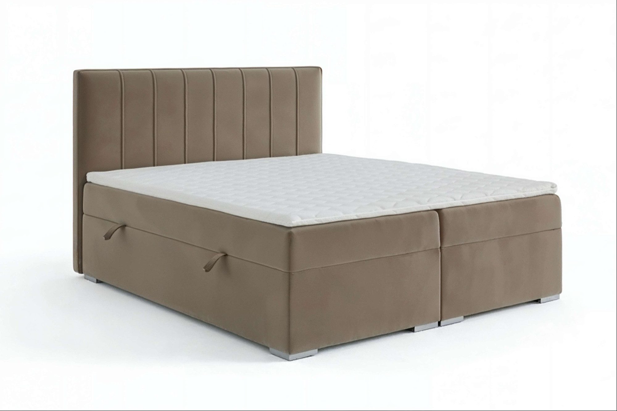 Home affaire Boxbett GALLIPOL mit Bettkästen, Matratze und Topper, Breite 140/160/180/200cm (Doppelbet mit Kopfteil), Stauraumbett mit Bonnell- oder Taschenfederkernmatratze (H2, H3)