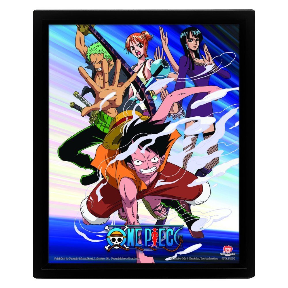 PYRAMID Bild mit Rahmen One Piece - Straw Hat Pirates Assault - 3D Poster Print mit Rahmen