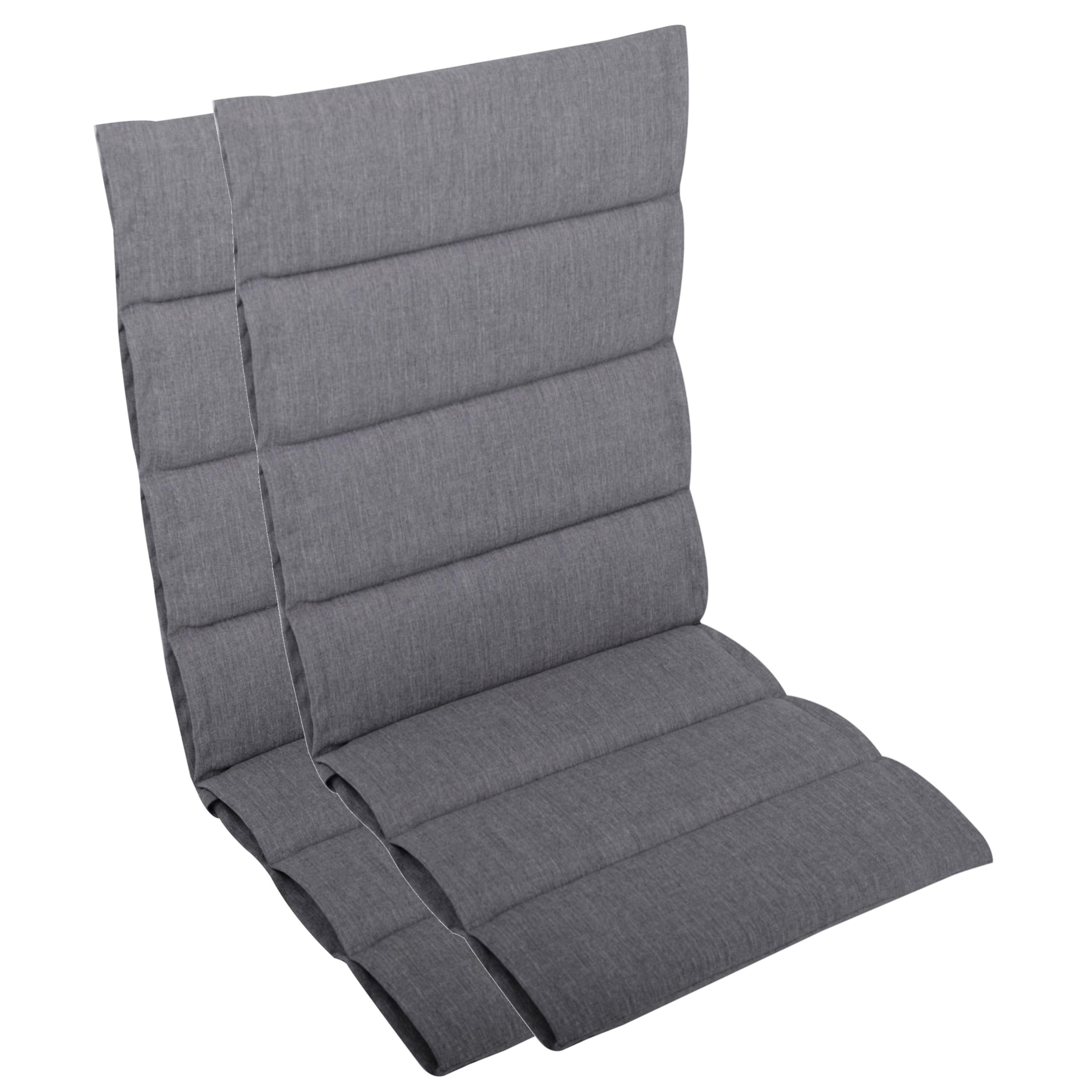 LILENO HOME Hochlehnerauflage bequeme Sitzauflage für Gartenmöbel, Stuhlkissen für Klappstühle, (2 St., 2er Set), 2er Set Polsterauflage in Grau, Sitzpolster waschbar