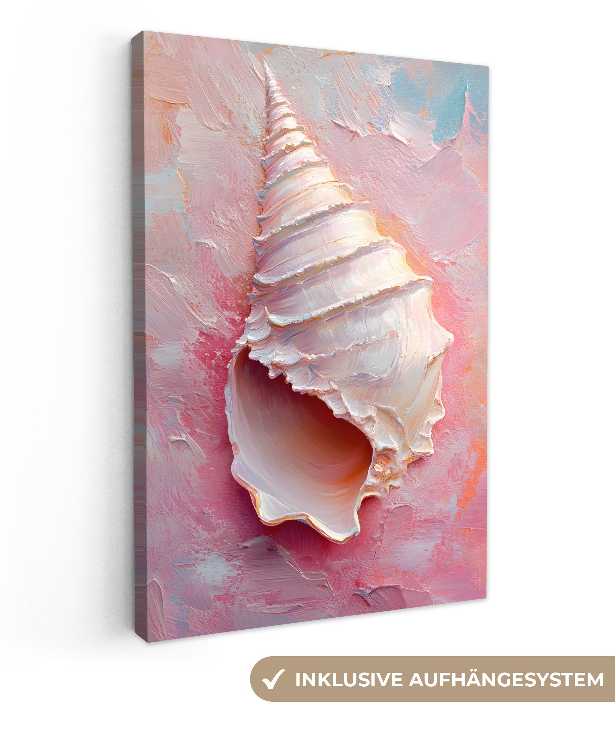 OneMillionCanvasses® Leinwandbild Muschel - Pastell - günstig online kaufen