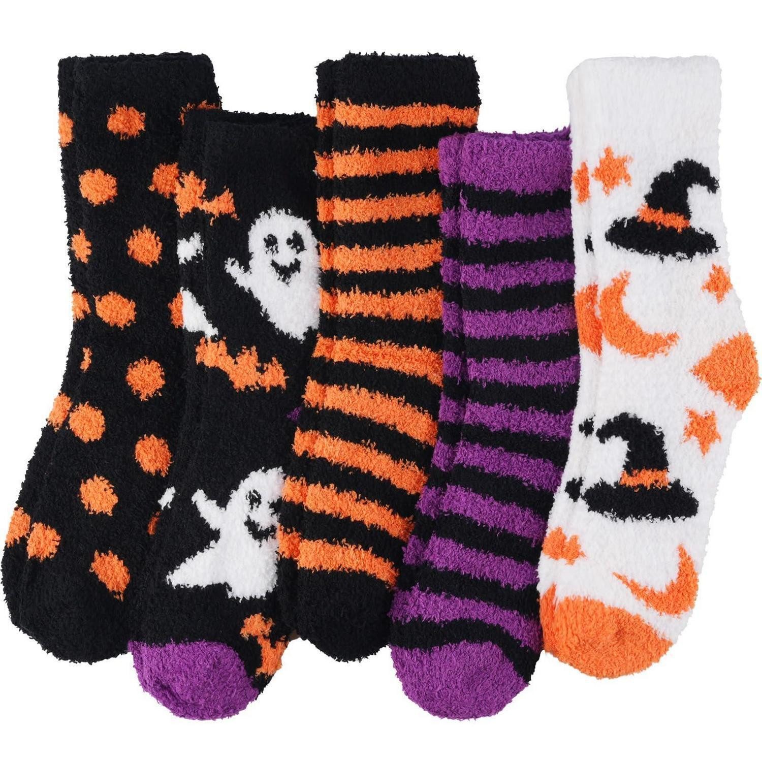 LuxusKollektion Kuschelsocken Kuschelsocken Damen 36-42 Lila Orange Schwarz