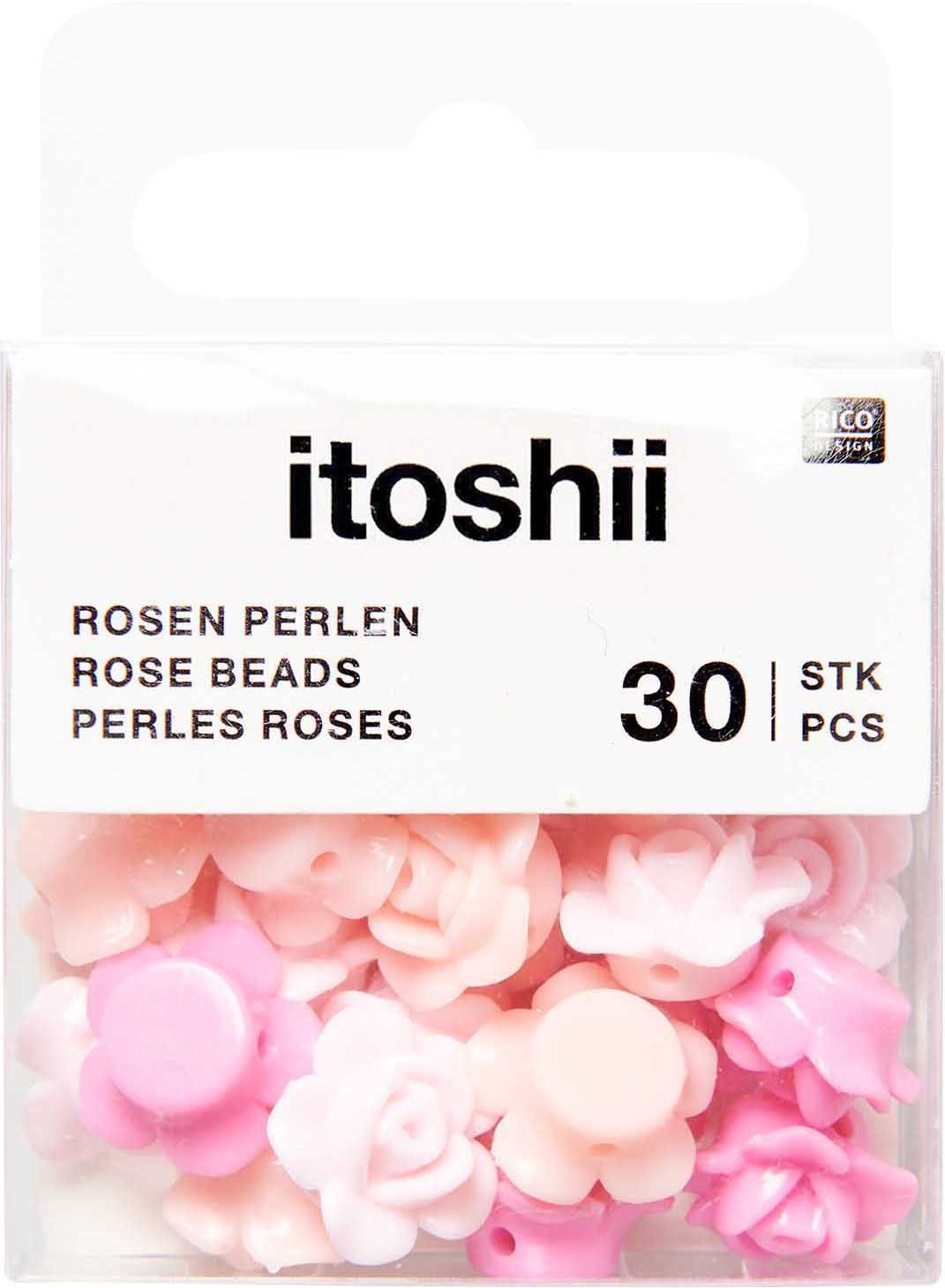 Rico Design Bastelperlen itoshii Perlen Rosen, (30-tlg), Rosen, 30 Stück