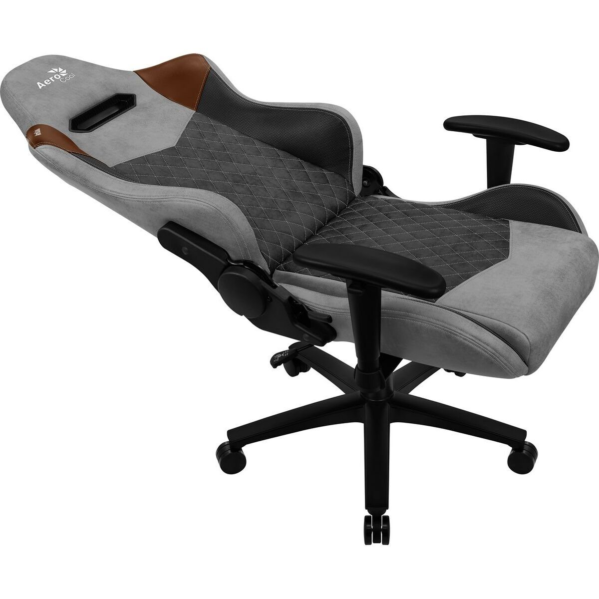 Tan Gaming-Stuhl Schwarz DUKE 180 Bürostuhl Grey Aerocool Aerocool AeroSuede Grau