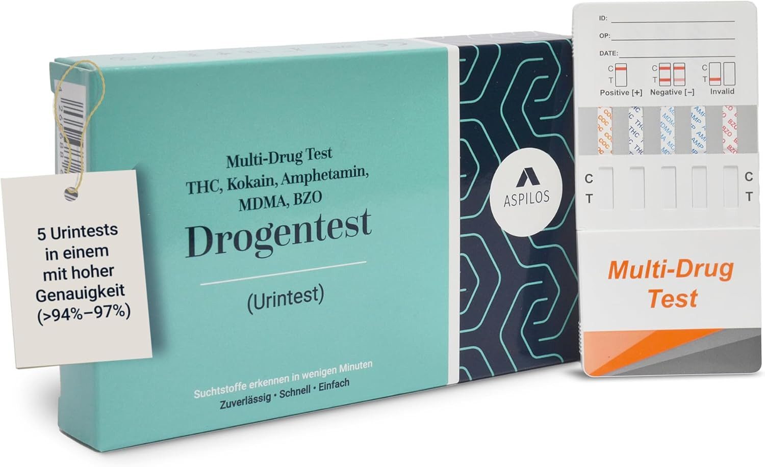 Drogen-Schnelltest Multi Drogentest Selbsttest für Zuhause in 5 Minuten - Drogen Urintest