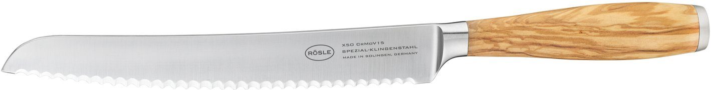 RÖSLE Ножи для хлеба Artesano, mit Wellenschliff, Made in Solingen, Klingenspezialstahl, Olivenholz