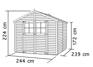 KONIFERA Gartenhaus Osterbek 4, BxT: 259x251 cm, Inklusive Fussboden