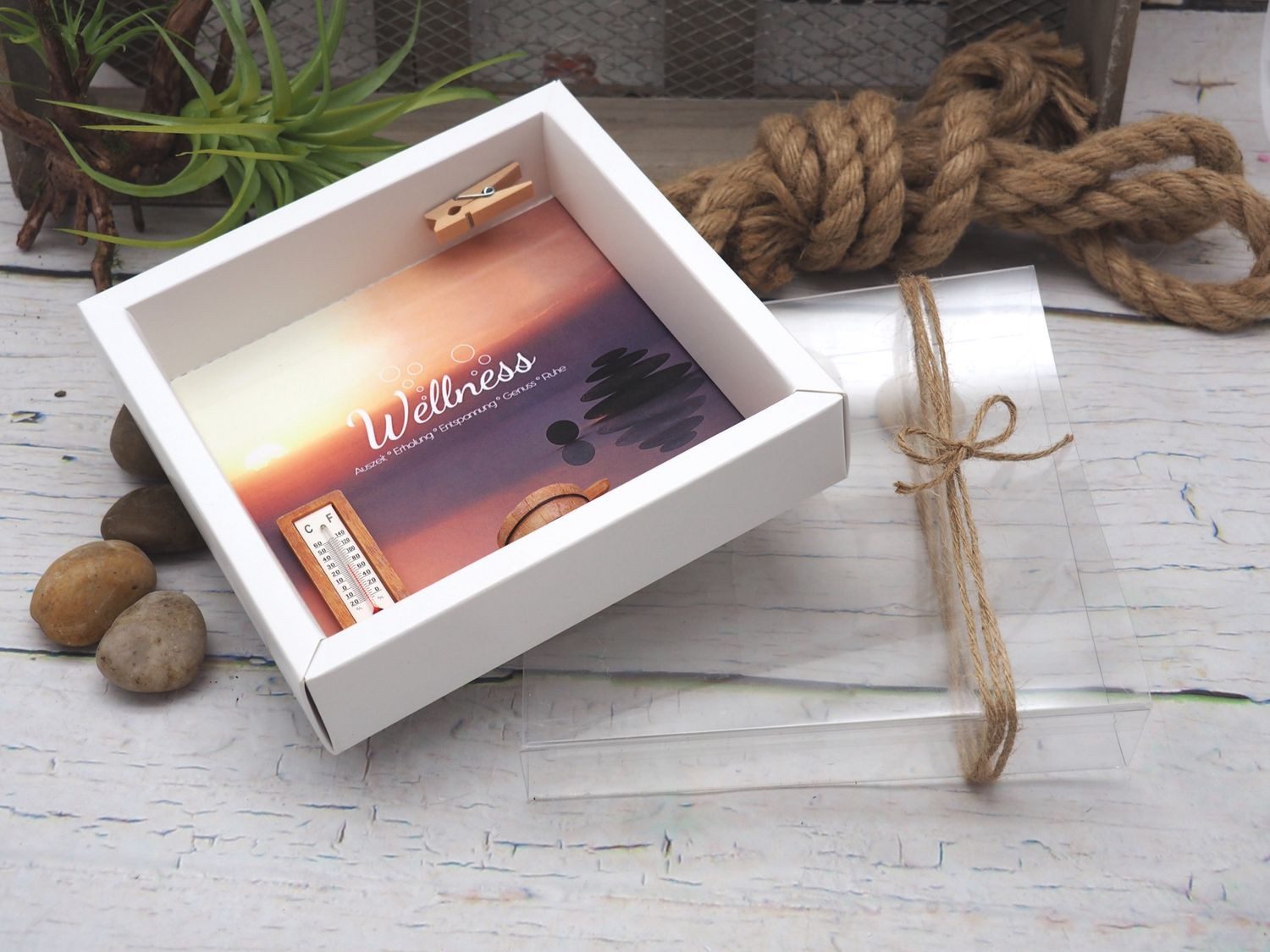 ZauberDeko Geschenkbox Geldgeschenk Verpackung Gutschein Wellness Sauna Erholung