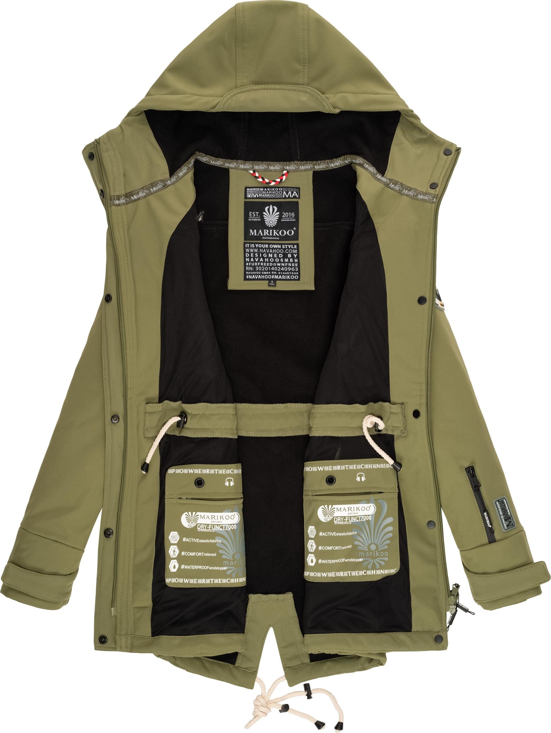 Marikoo Funktionsmantel Zimtzicke Softshell Parka mit Kapuze – Bild 4 von 4