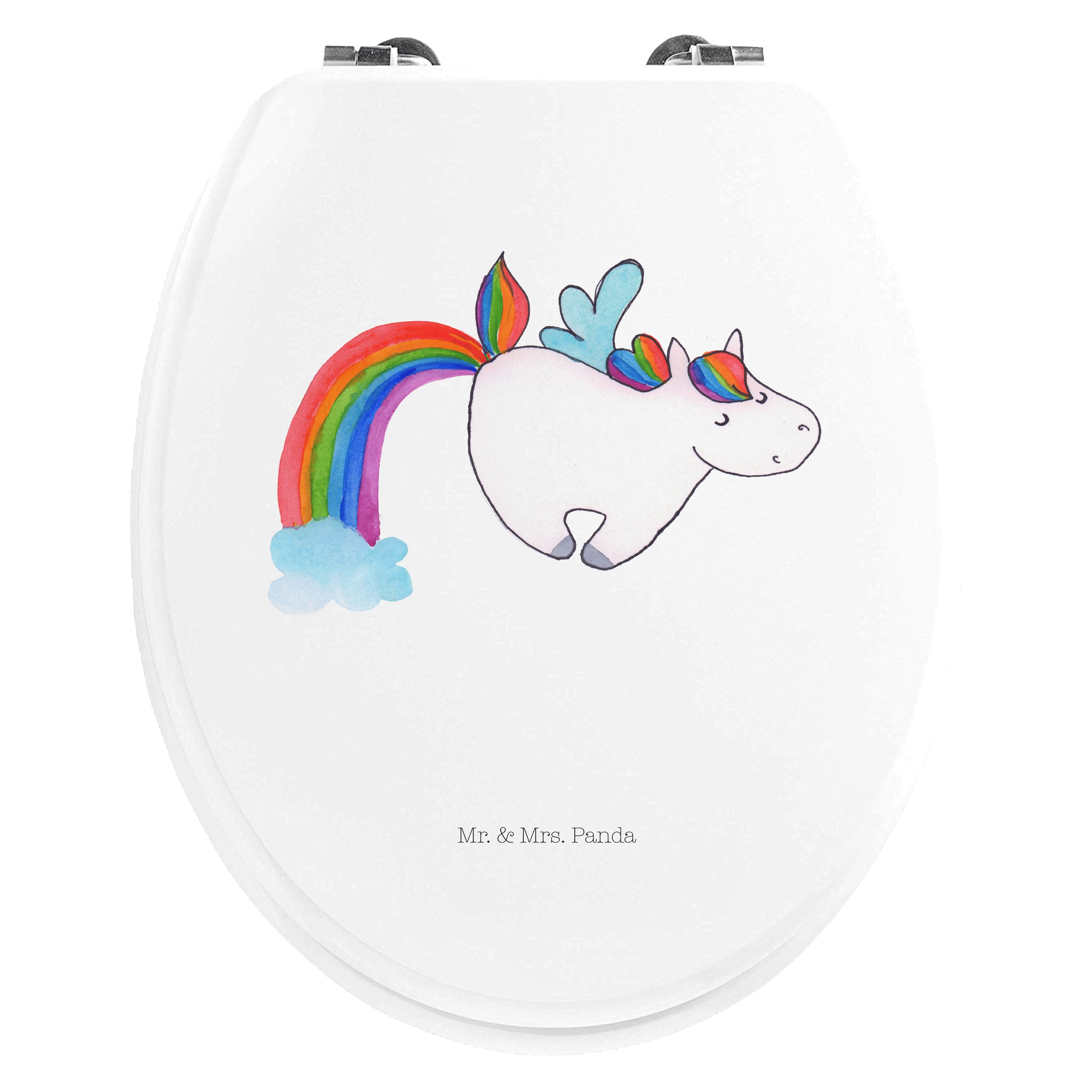 WC-Sitz Einhorn Fliegendes Pferd - Weiß - Geschenk, Klobrille, WC-Sitz, Einhö