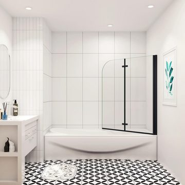 duschspa Badewannenaufsatz 6mm 2-teilig ESG Nano Glas Duschabtrennung Faltwand Trennwand, Einscheibensicherheitsglas, (Set), Glas