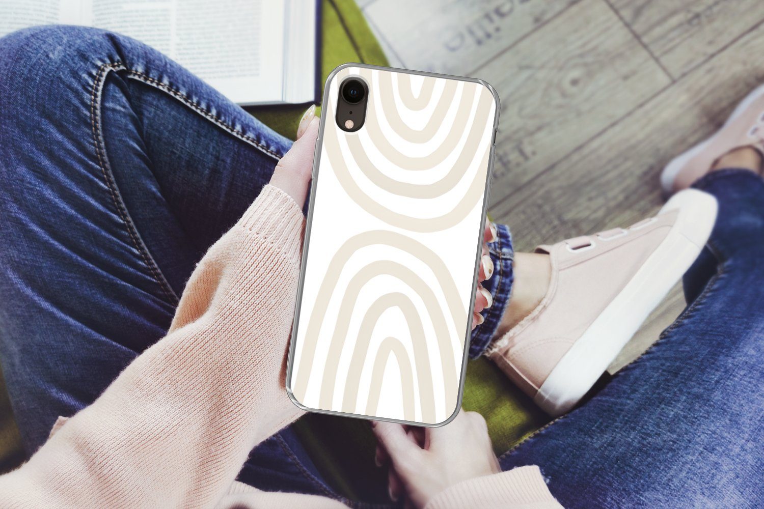 MuchoWow Handyhülle für Apple iPhone XR Regenbogen - Pastell - Design - Abstrakt, Smartphone-Bumper, Print, Handy Schutzhülle Dünn