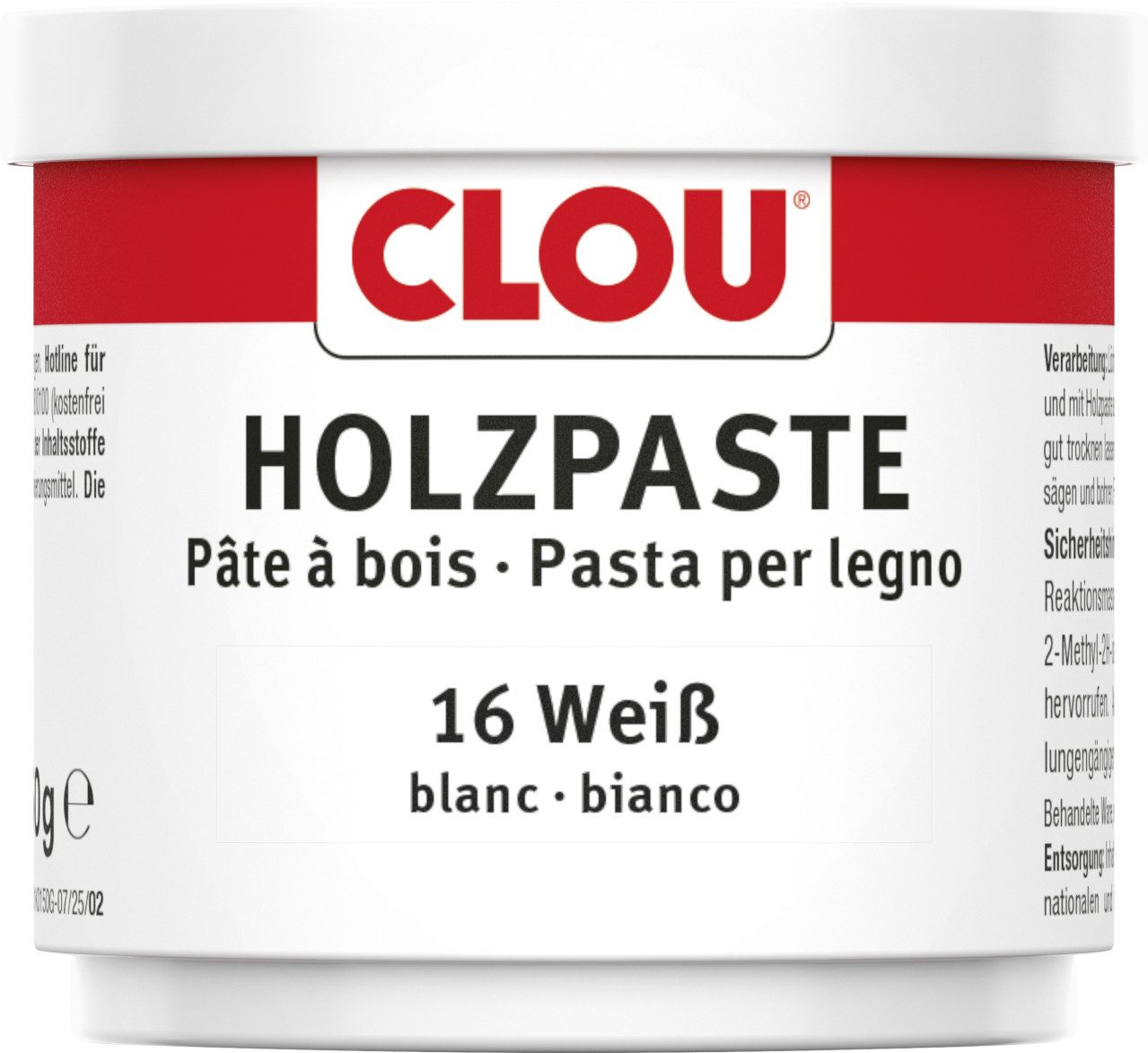 CLOU Clou Holzpaste 150 g weiß Schutzwachs