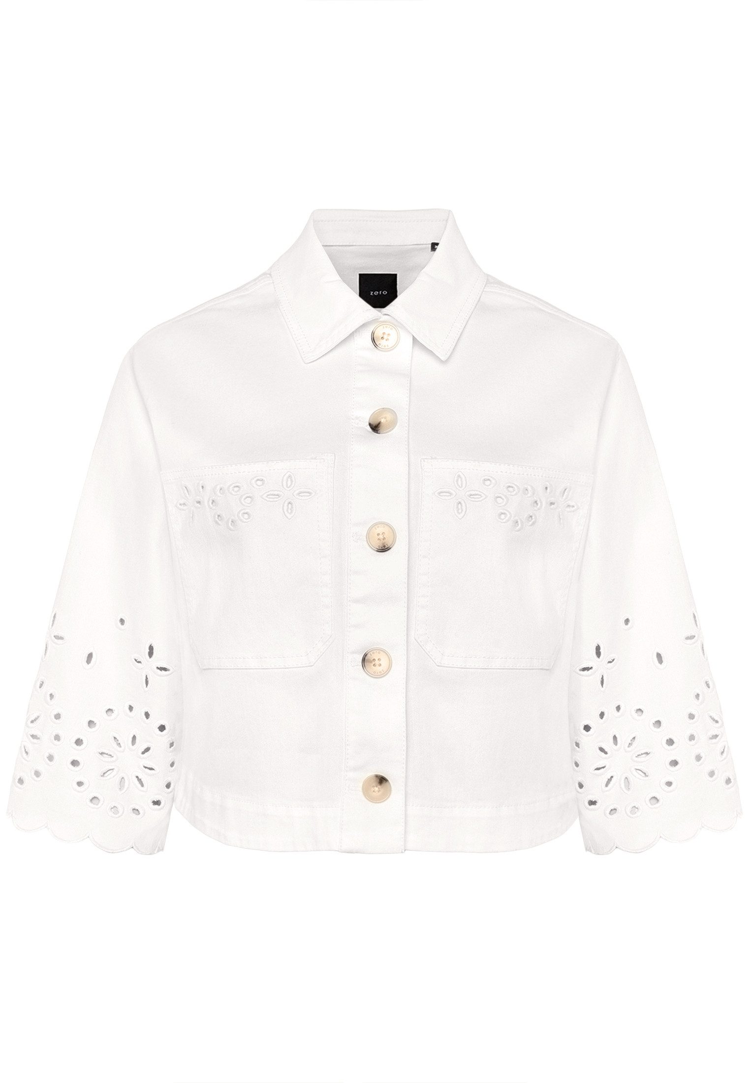 Zero Jackenblazer Damen mit Lochmuster Lochstickerei