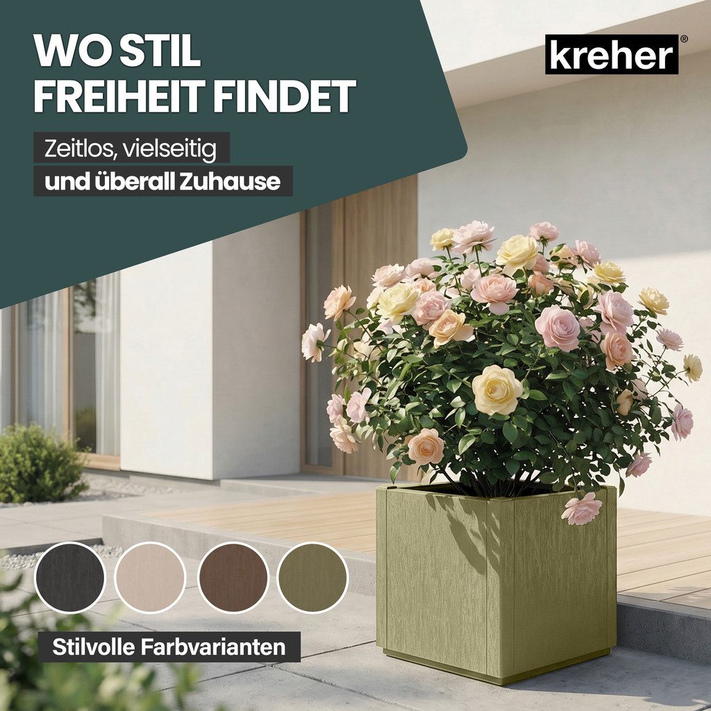 Kreher Pflanzkübel 'Ethica' in strukturierter Optik schmale Version (Farbe/Set wählbar) (1 St)