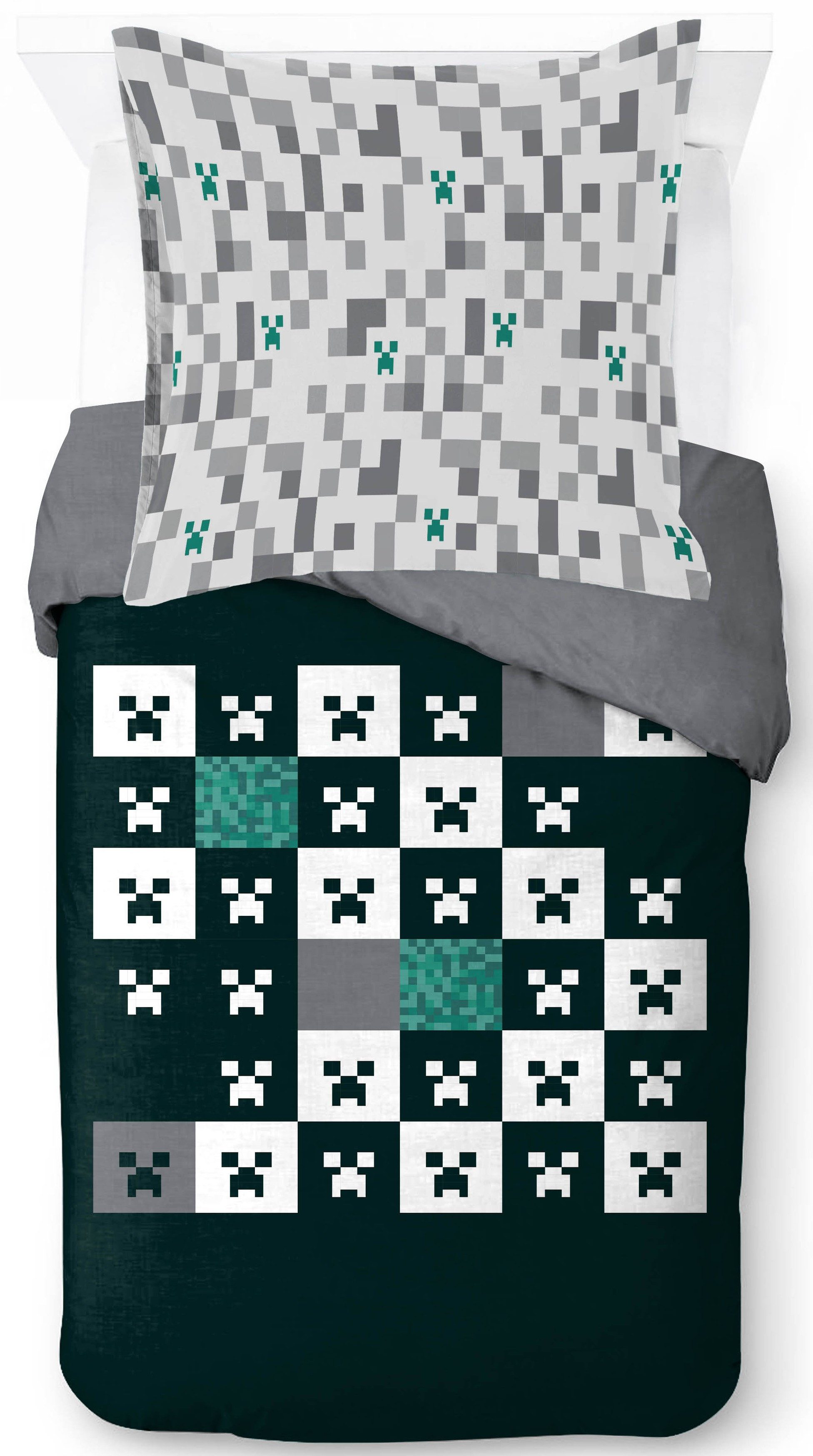 Minecraft Kinderbettwäsche Minecraft Creeper, Linon, 2 teilig, 100% Baumwolle