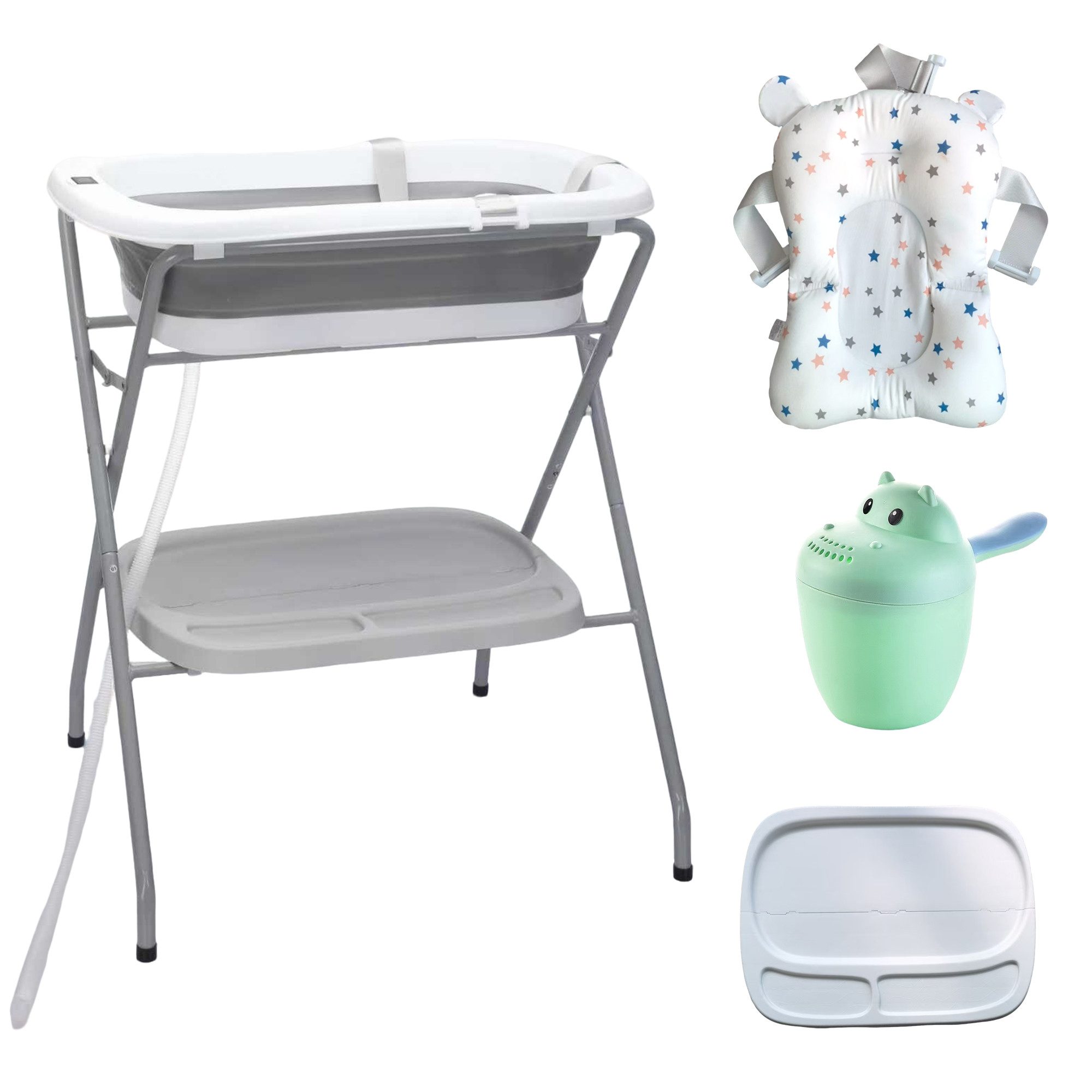 SEHAUSEU Babybadewanne Babywanne Badewanne mit Gestell faltbar, mit Thermom günstig online kaufen