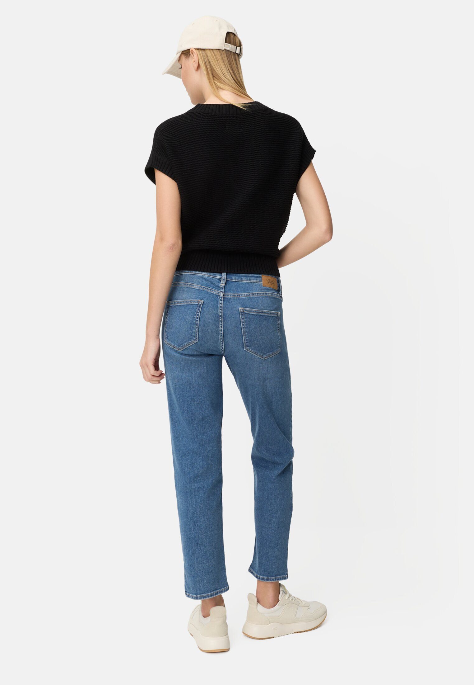 camel active Straight-Jeans 5 Pocket Straight Fit Jeans Markenlabel