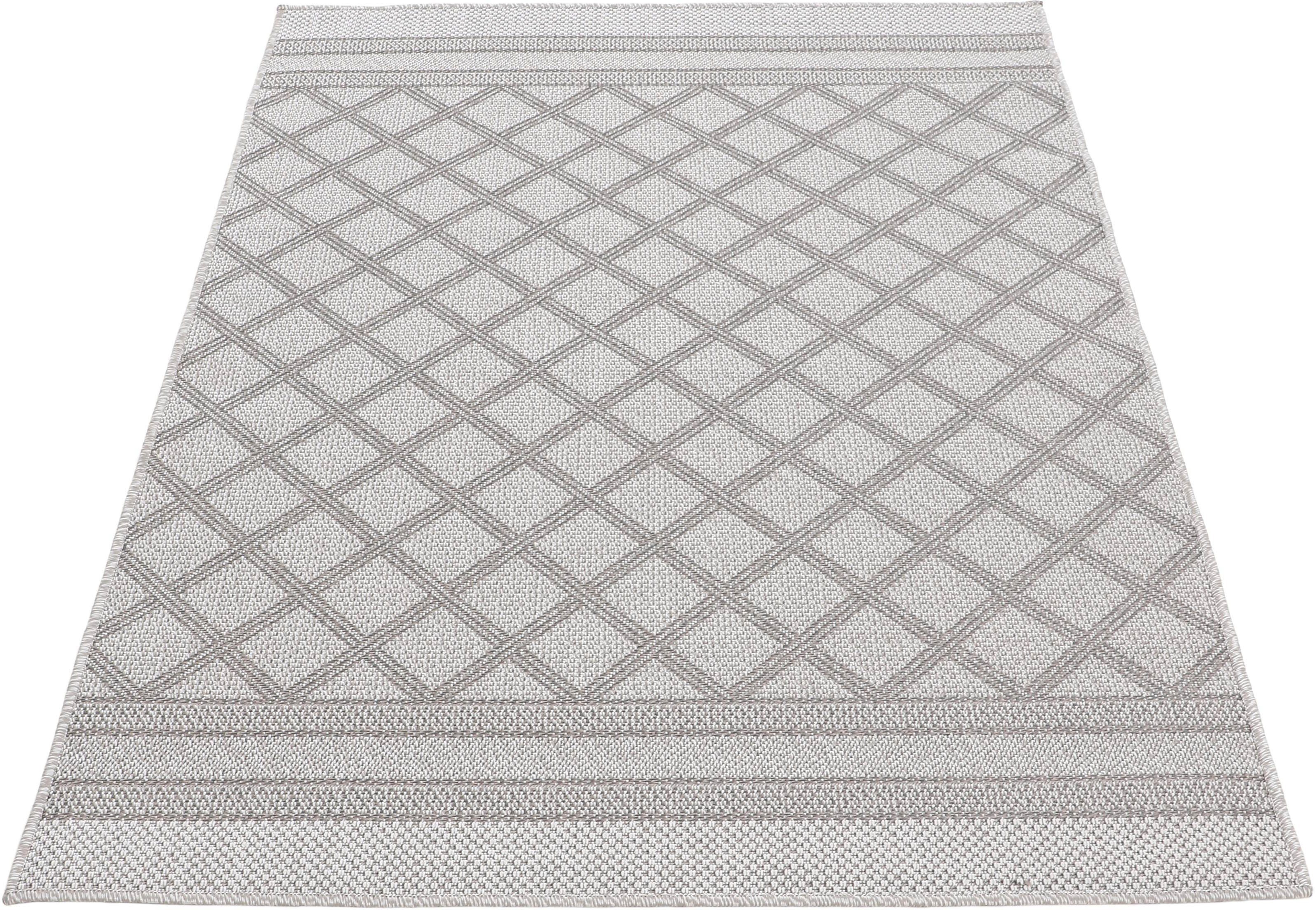 Teppich Boho 104, carpetfine, rechteckig, 4 mm, UV-beständig, robustes Optik, Außenbereich Höhe: Flachgewebe, Sisal