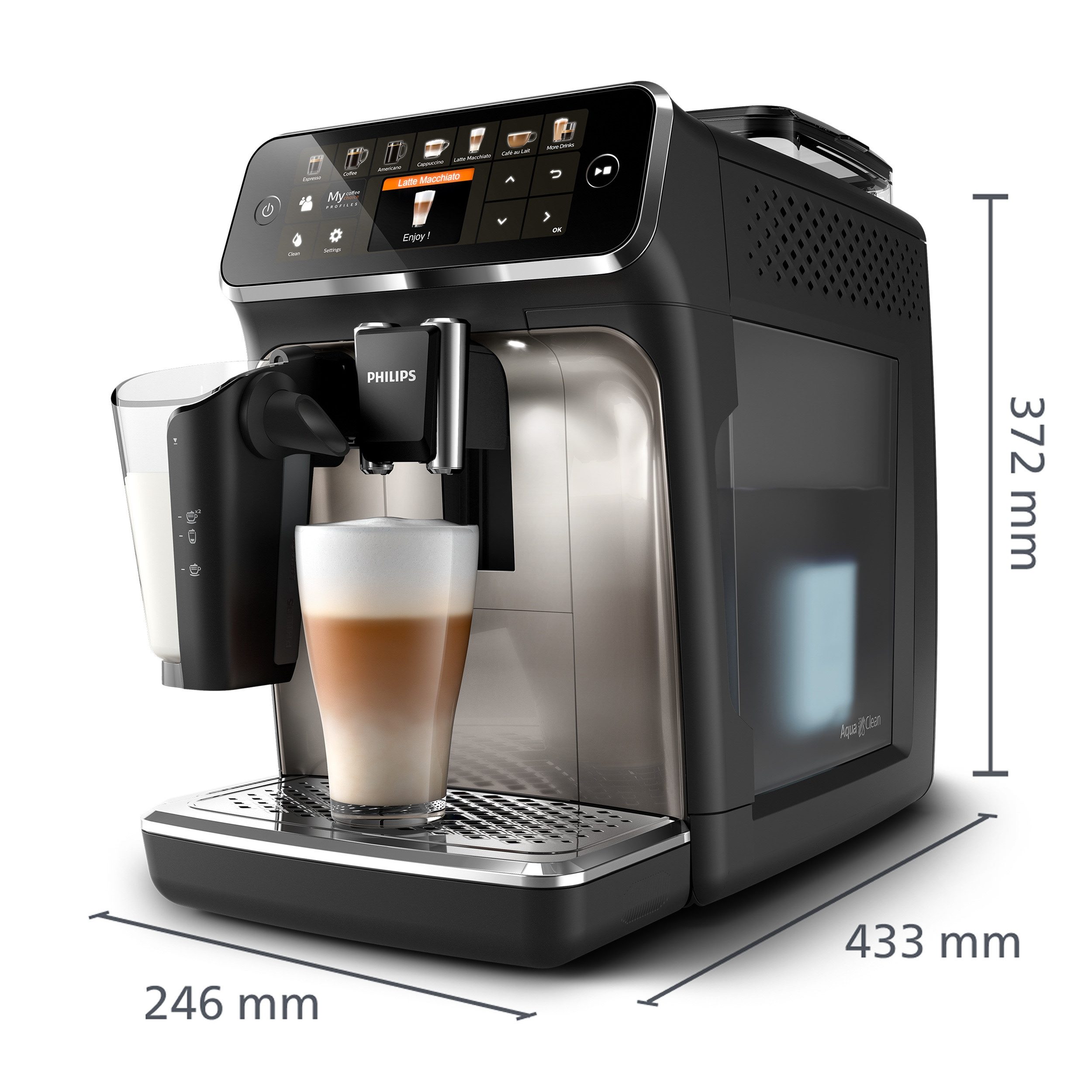 Philips Kaffeevollautomat EP5447/90 5400 Series, 12 Kaffeespezialitäten, LatteGo Milchsystem und 4 Benutzerprofilen – Bild 4 von 5