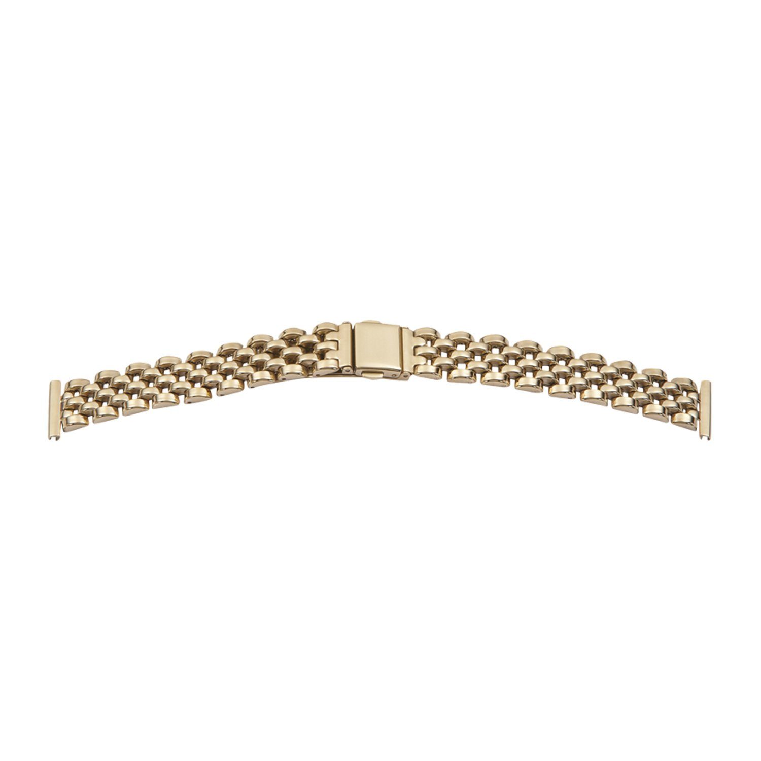 Selva Technik Uhrenarmband Metallband, Uhrenarmband für Damen, aus Edelstahl, Gold, poliert / PVD