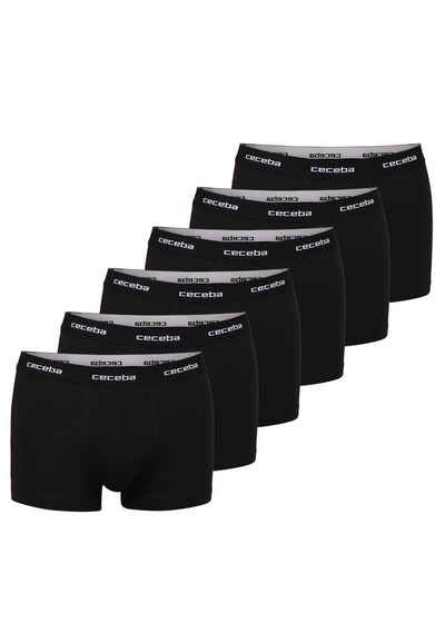 CECEBA Boxershorts CECEBA Herren Pants schwarz uni 6er Pack (6-St)