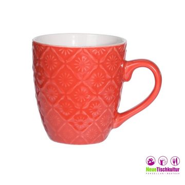 Neuetischkultur Becher Kaffeetassen, Becher-Set 4-tlg. bunt Keramik, Keramik, Teetasse Henkeltasse